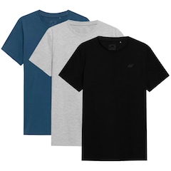 T-shirt TTSHM0876 3 pcs. - Light Gray/Black/Denim