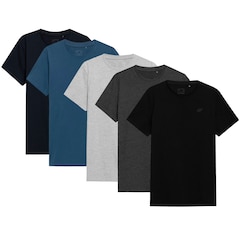 T-shirt TTSHM0876 5 pcs. 4F - Light Gray/Black/Dark Gray/Blue/Gray