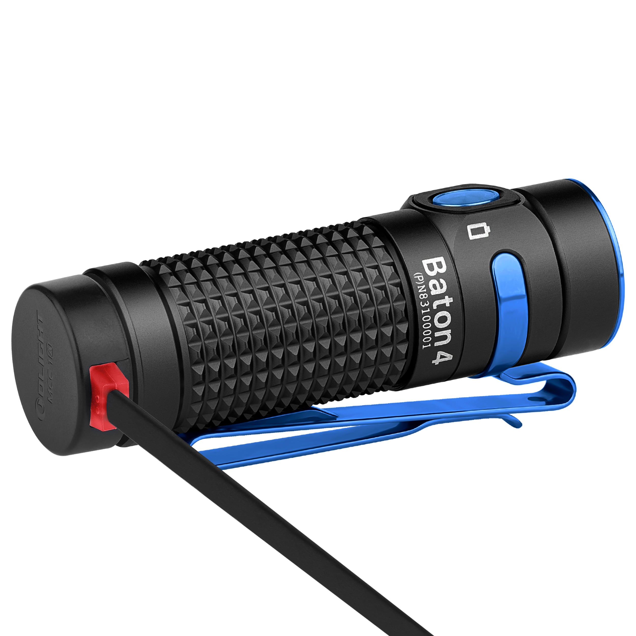 Lampe de poche avec étui de chargement sans fil Baton 4 Premium Edition - 1300 lumens Olight - Black