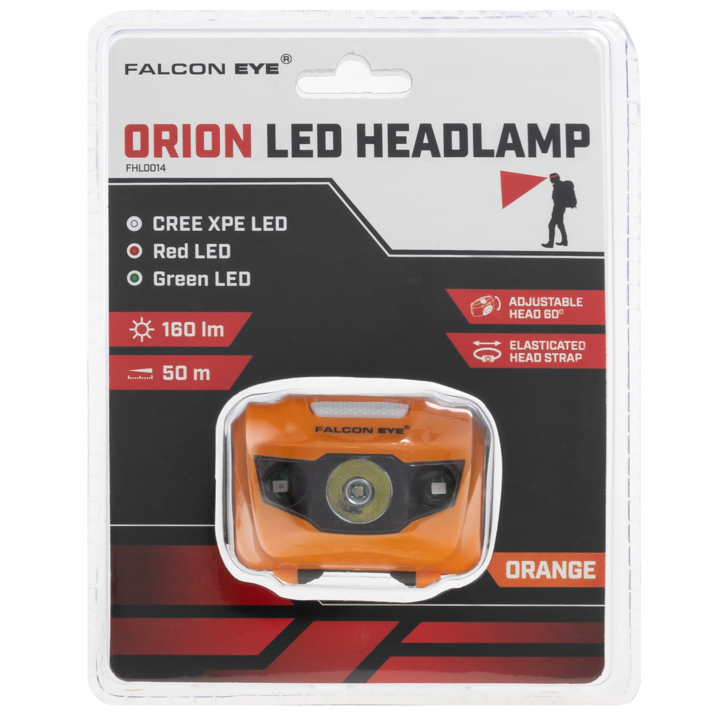 Lampe frontale Falcon Eye Orion - 160 lumens Mactronic - Orange 