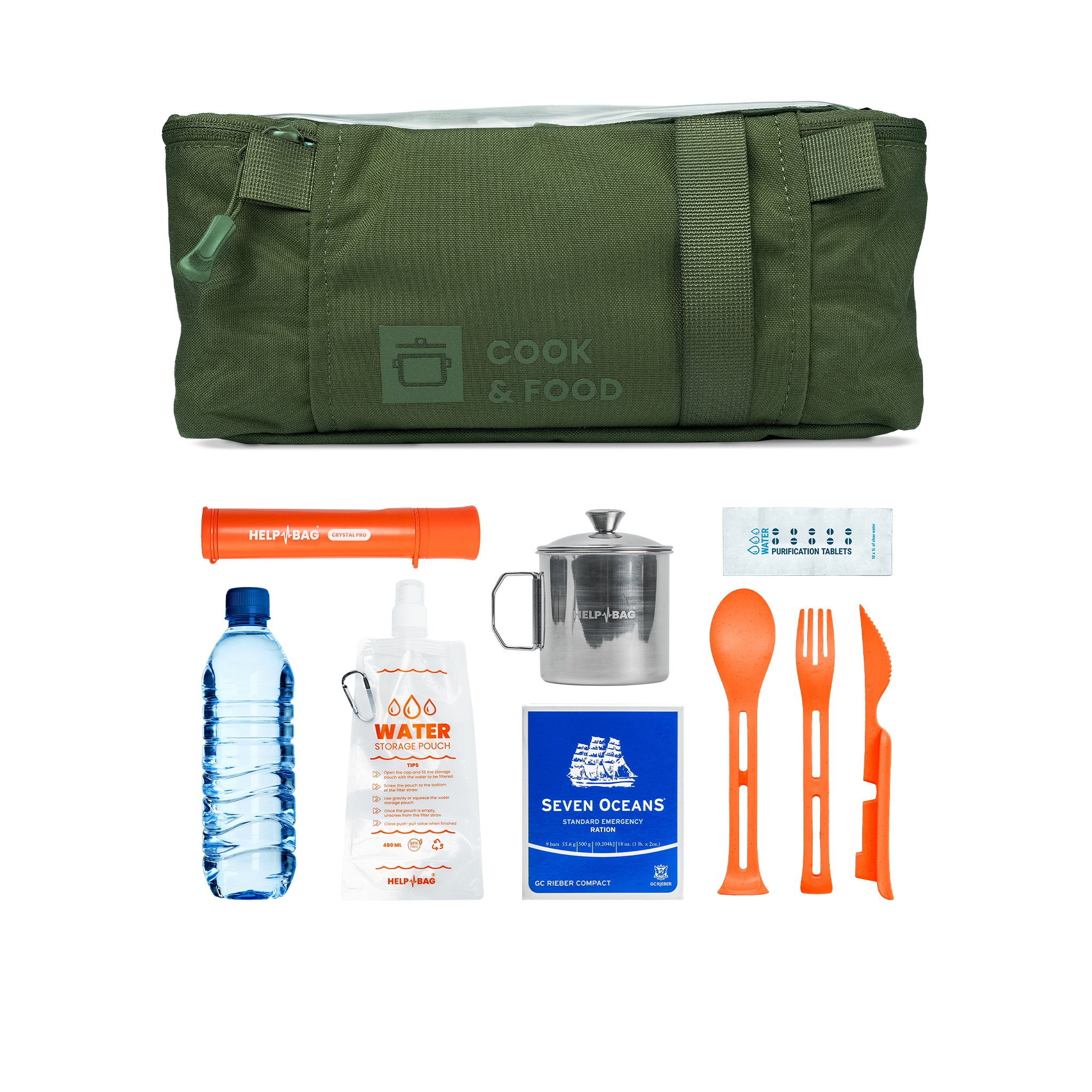 Kit d'urgence Help Bag Max - Olive Green