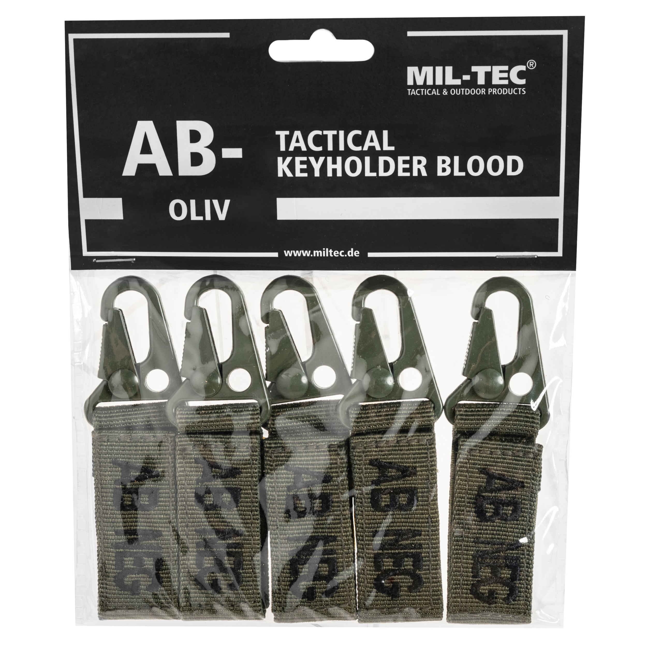 Porte-clé avec groupe sanguin 5 pcs. AB- Mil-Tec - Olive 