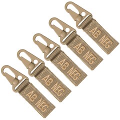 Porte-clé avec groupe sanguin 5 pcs. AB- Mil-Tec - Coyote