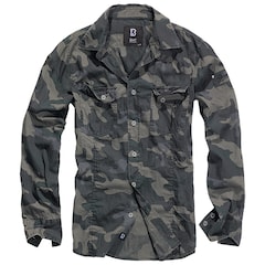 Chemise Slim Fit Long Sleeve Brandit - Dark Camo
