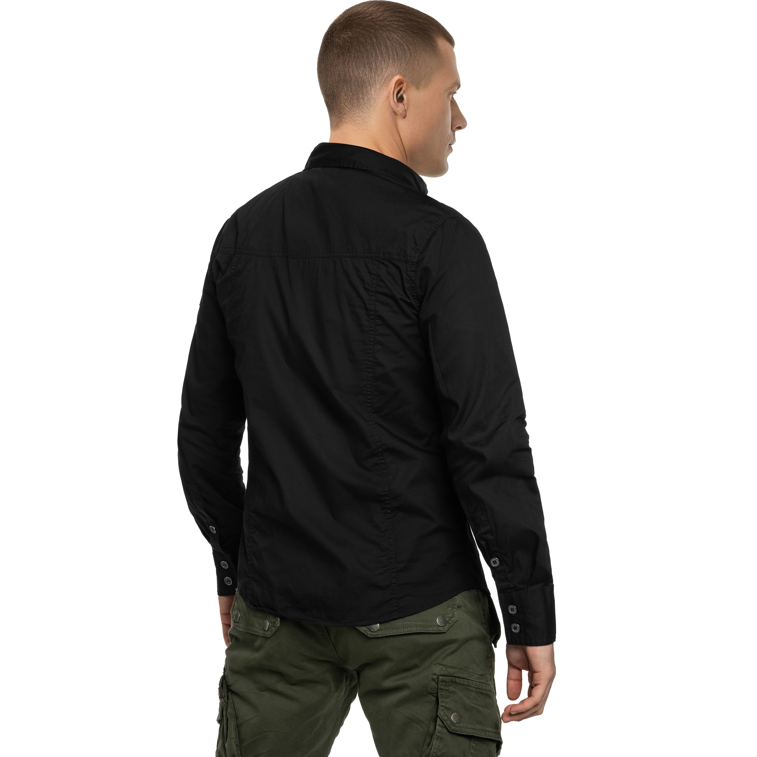 Chemise Slim Fit Long Sleeve Brandit - Black