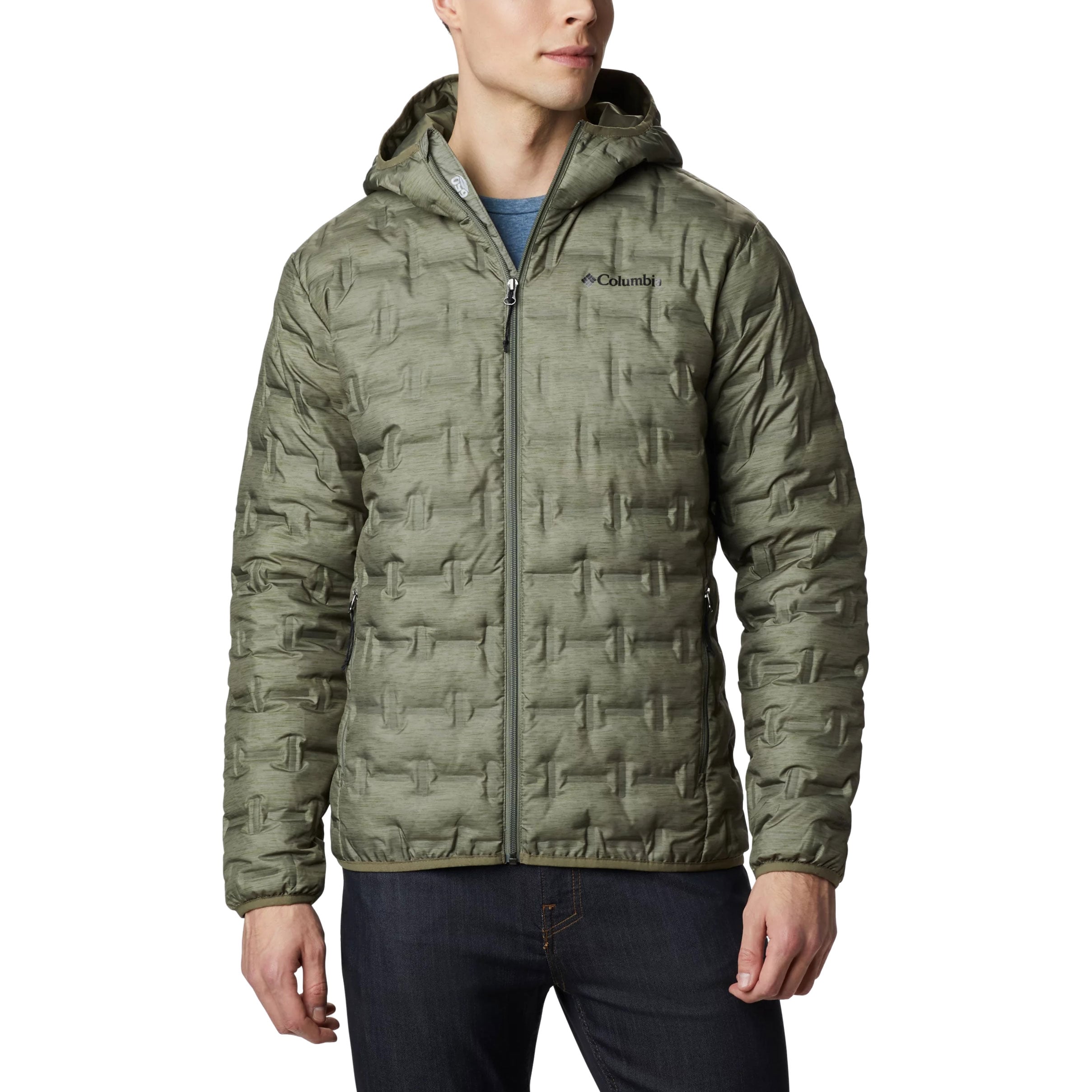 Veste Delta Ridge Down Hooded Columbia - Stone Green Heather Print