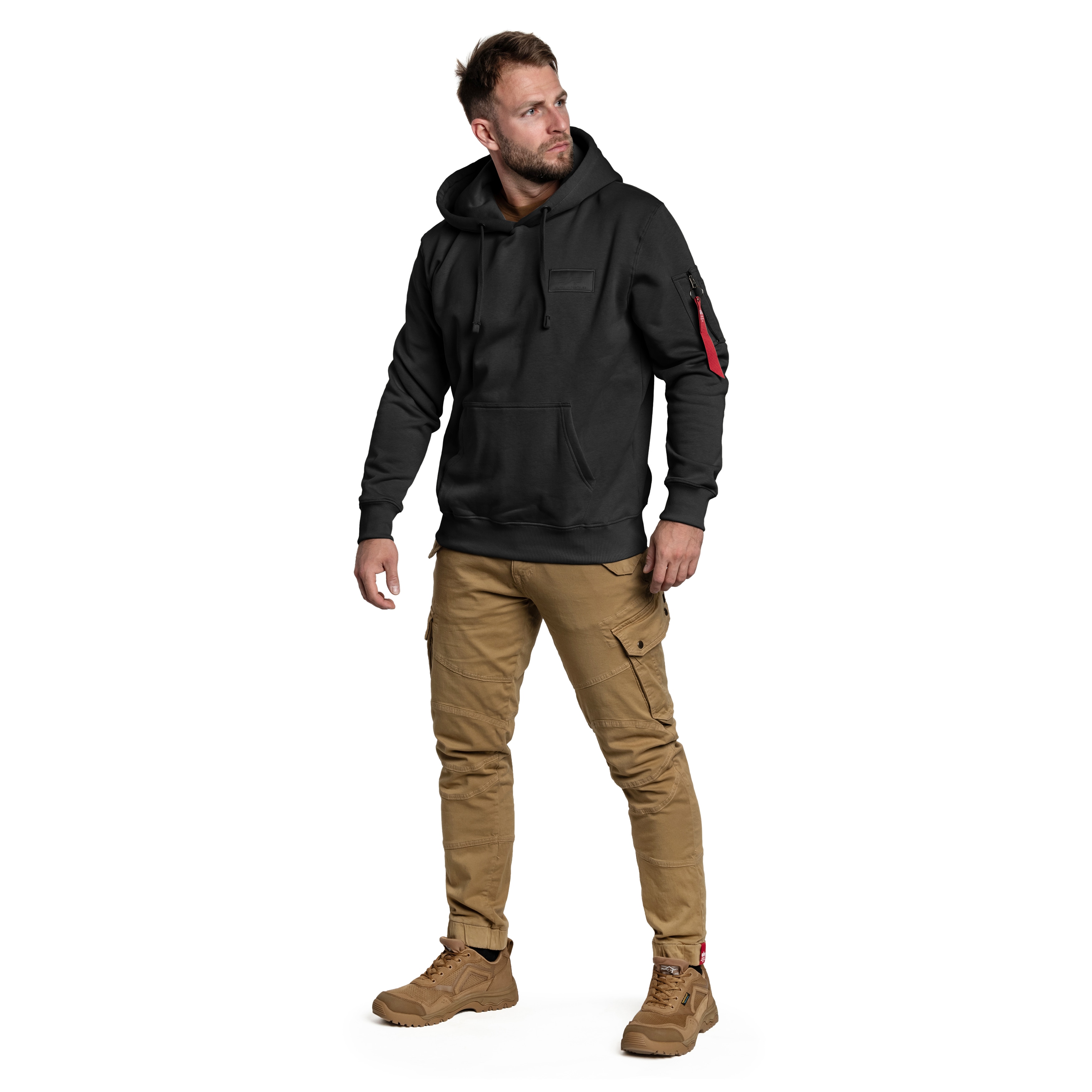 Sweatshirt Back Print Hoody Alpha Industries - Black