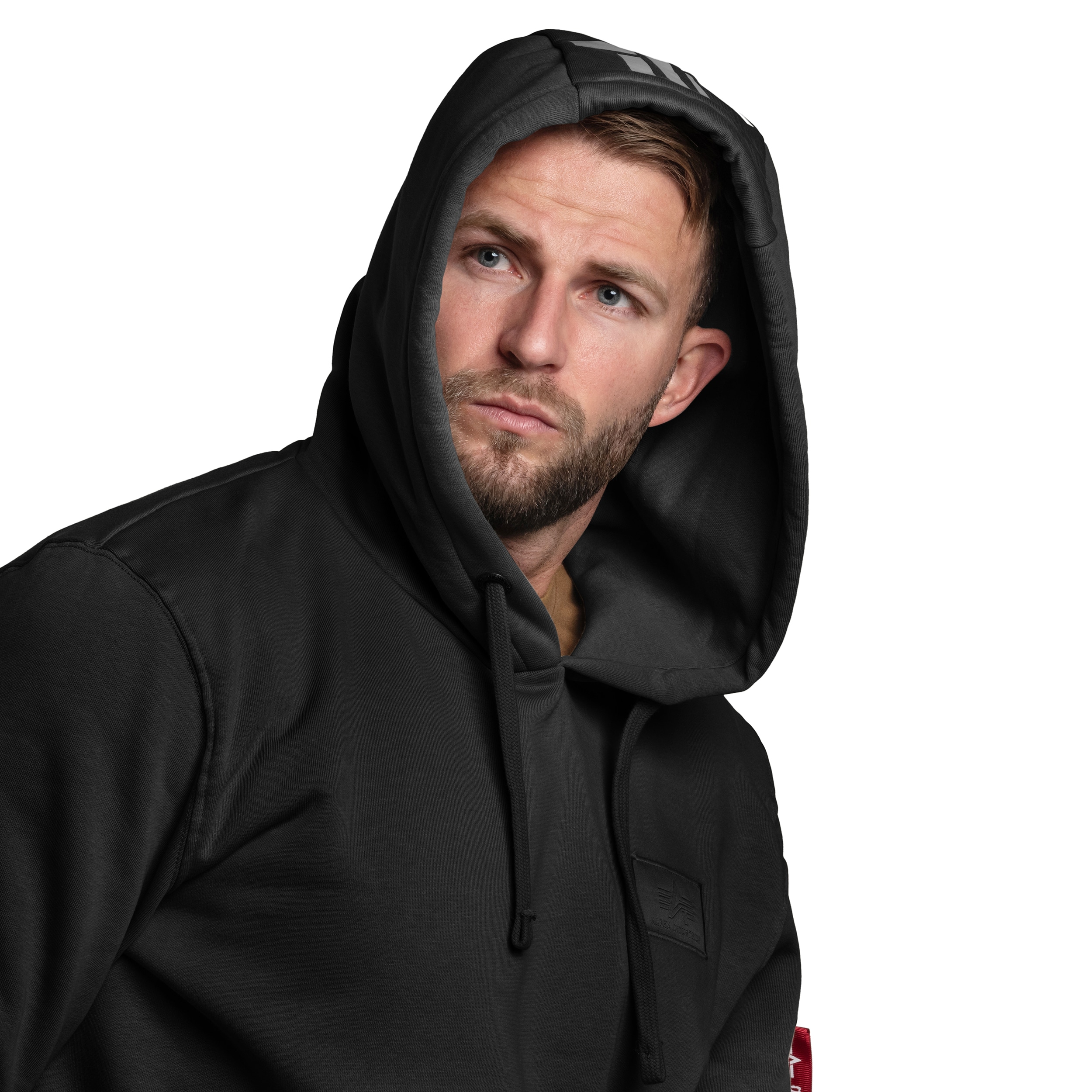 Sweatshirt Back Print Hoody Alpha Industries - Black