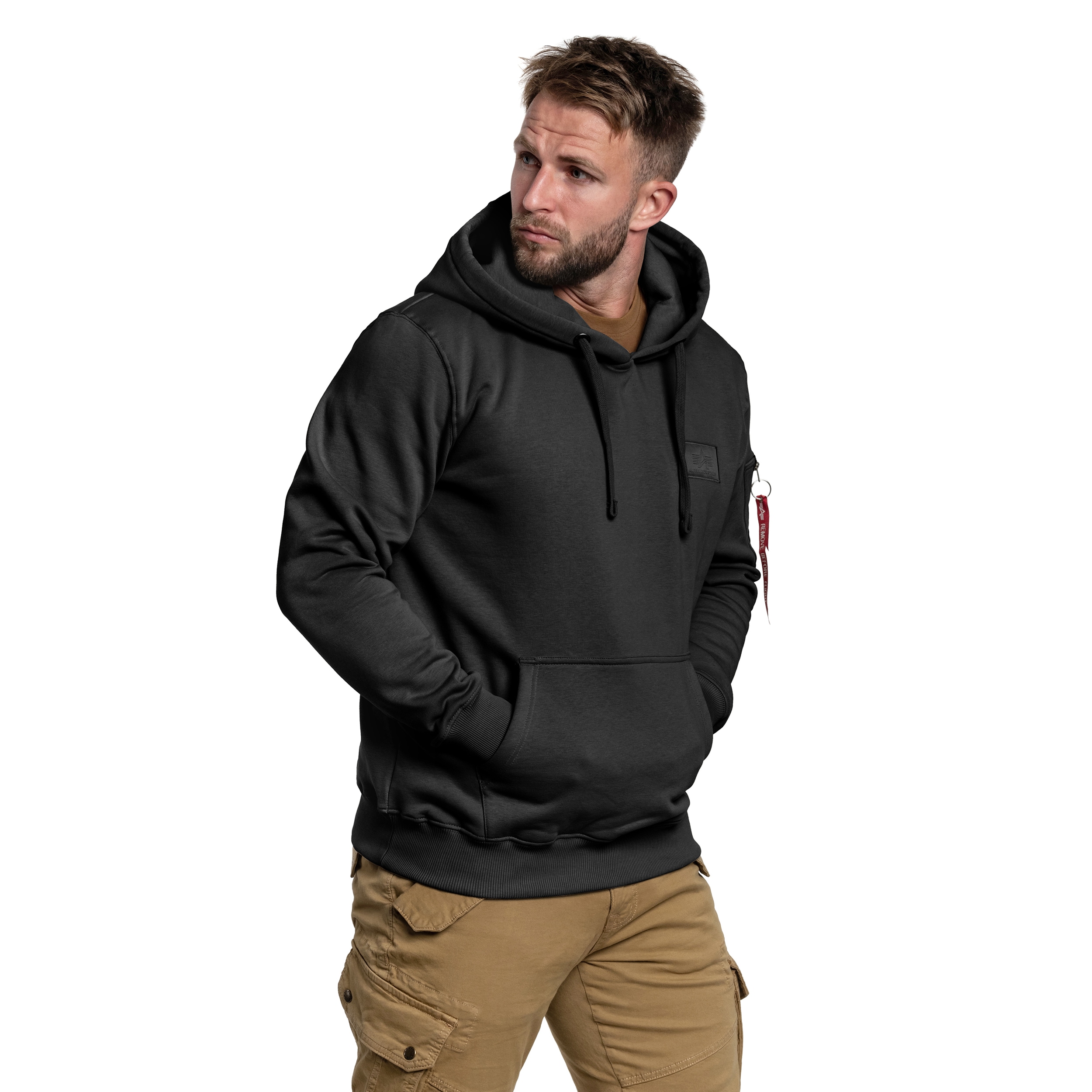 Sweatshirt Back Print Hoody Alpha Industries - Black