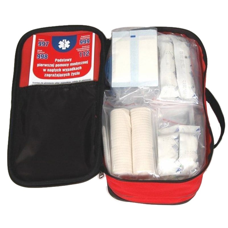 Trousse de premiers secours pour voiture avec équipement IEI - Red