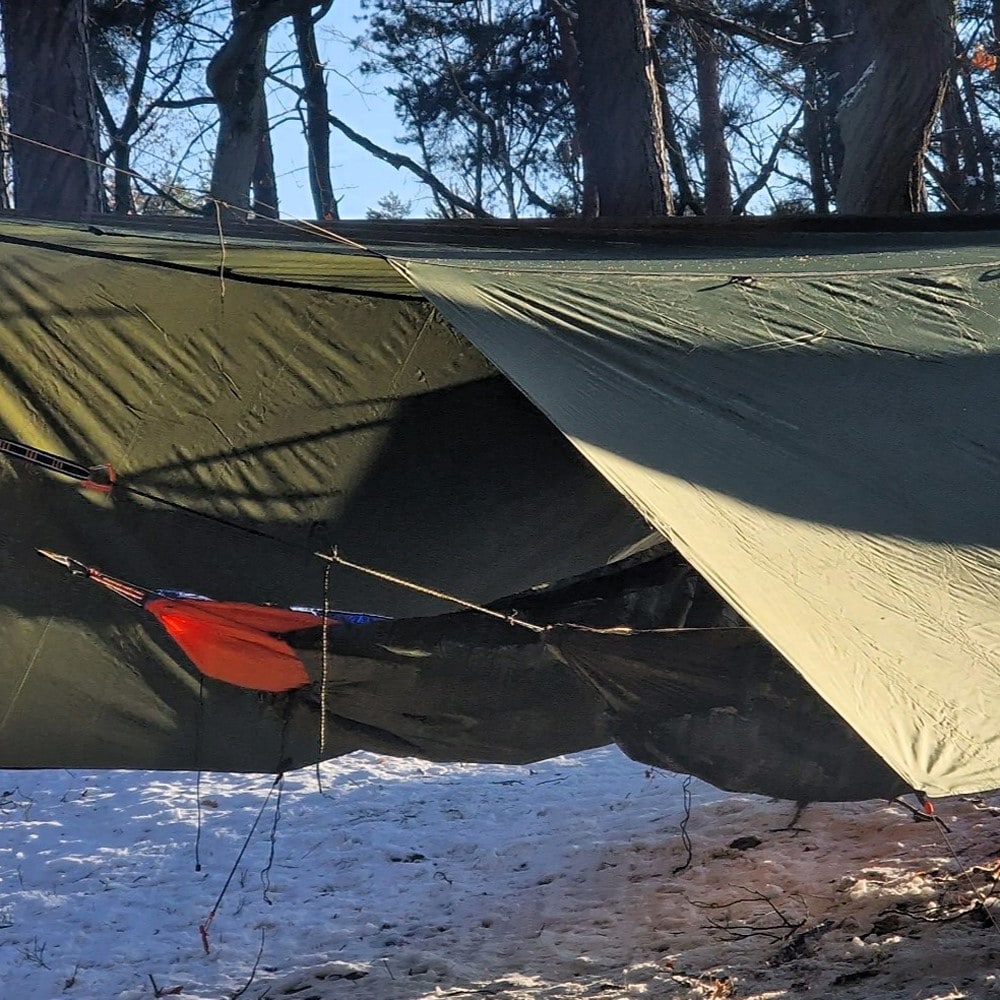 Bâche de bivouac Easy Tarp 4 x 4 m Bushmen - Green