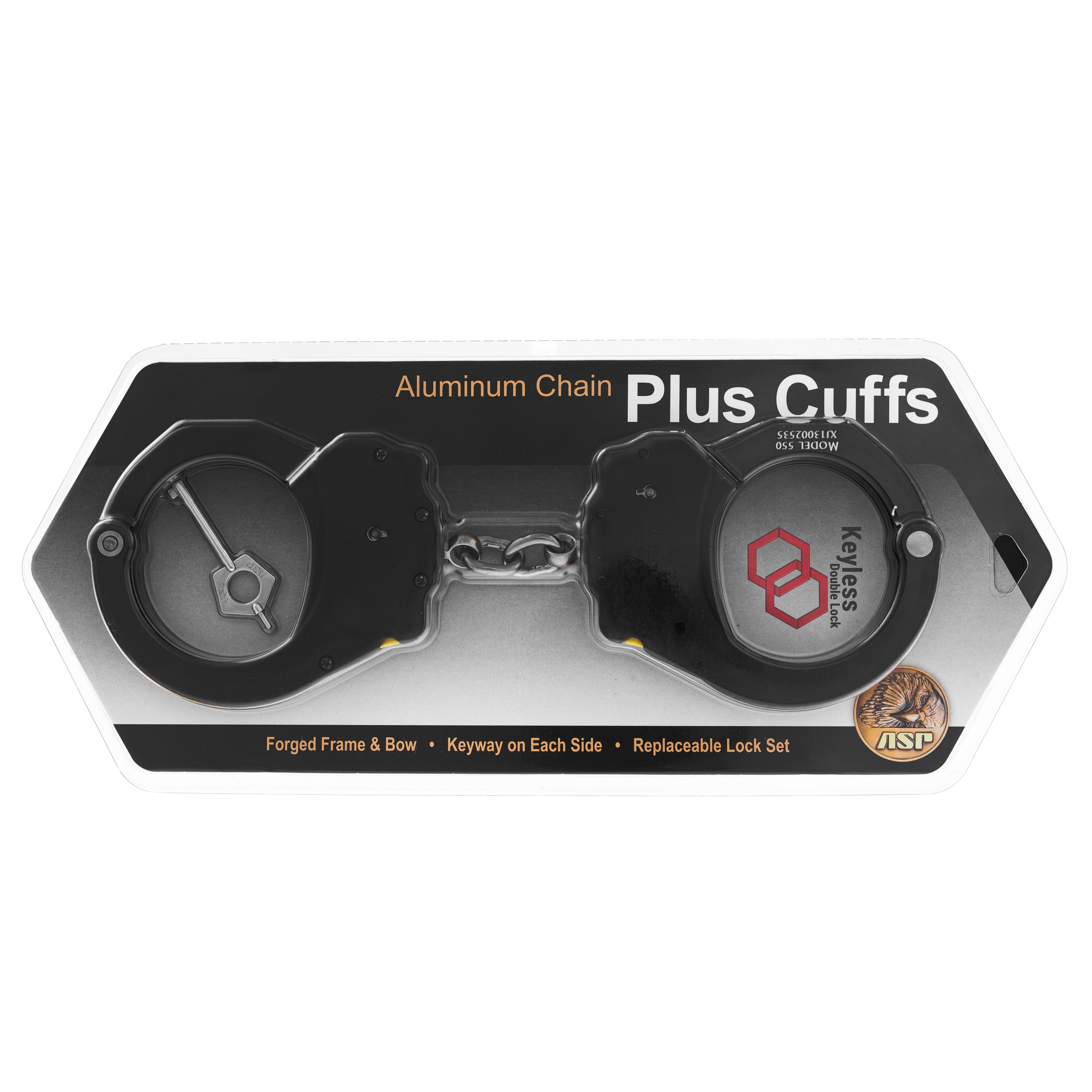 Menottes avec Chaîne Ultra Plus Aluminium 1 Pawl ASP - Black