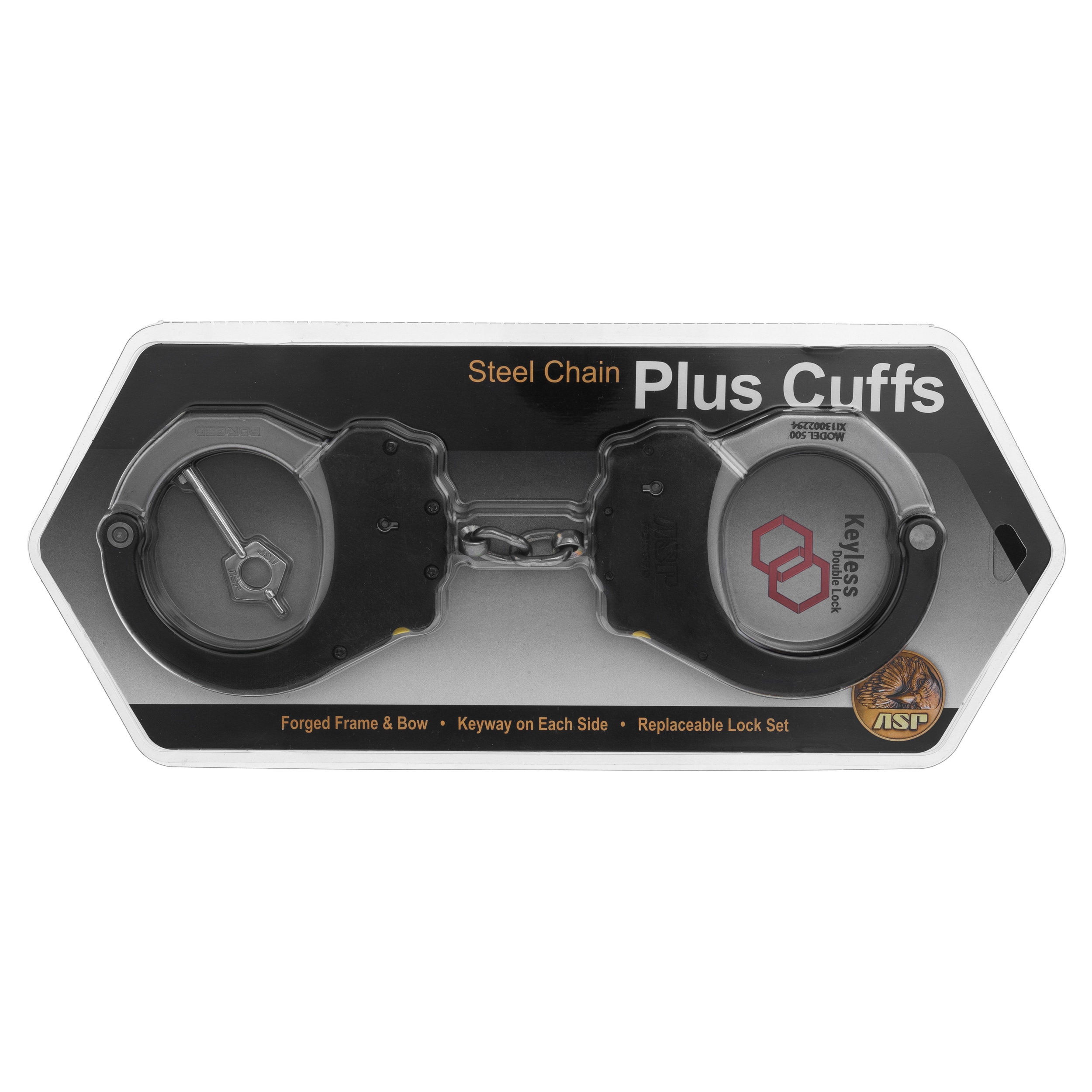 Menottes avec Chaîne Ultra Plus Steel 1 Pawl ASP - Black