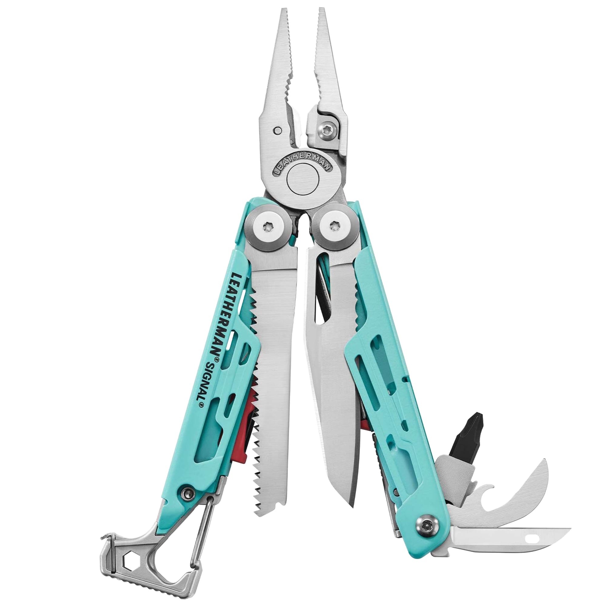 Multitool Signal Leatherman - Aqua Stainless avec holster