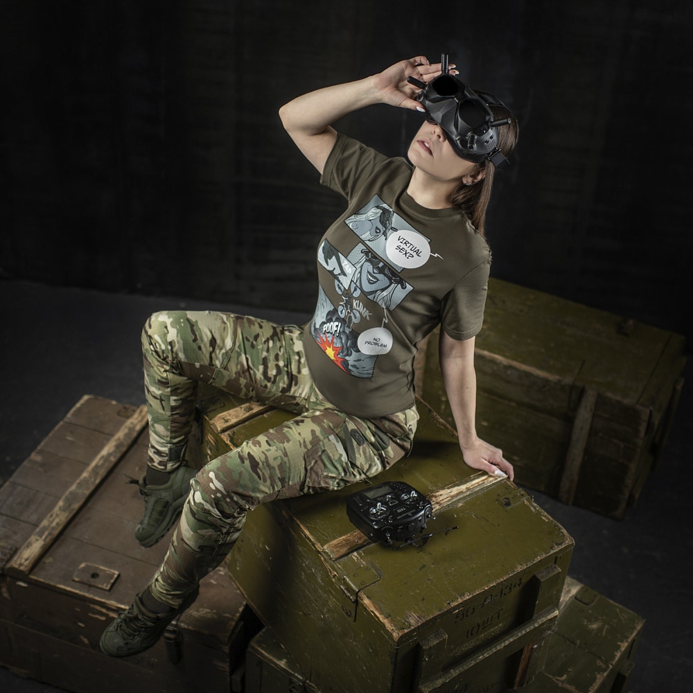 T-shirt Comics Drone Girl M-Tac - Dark Olive