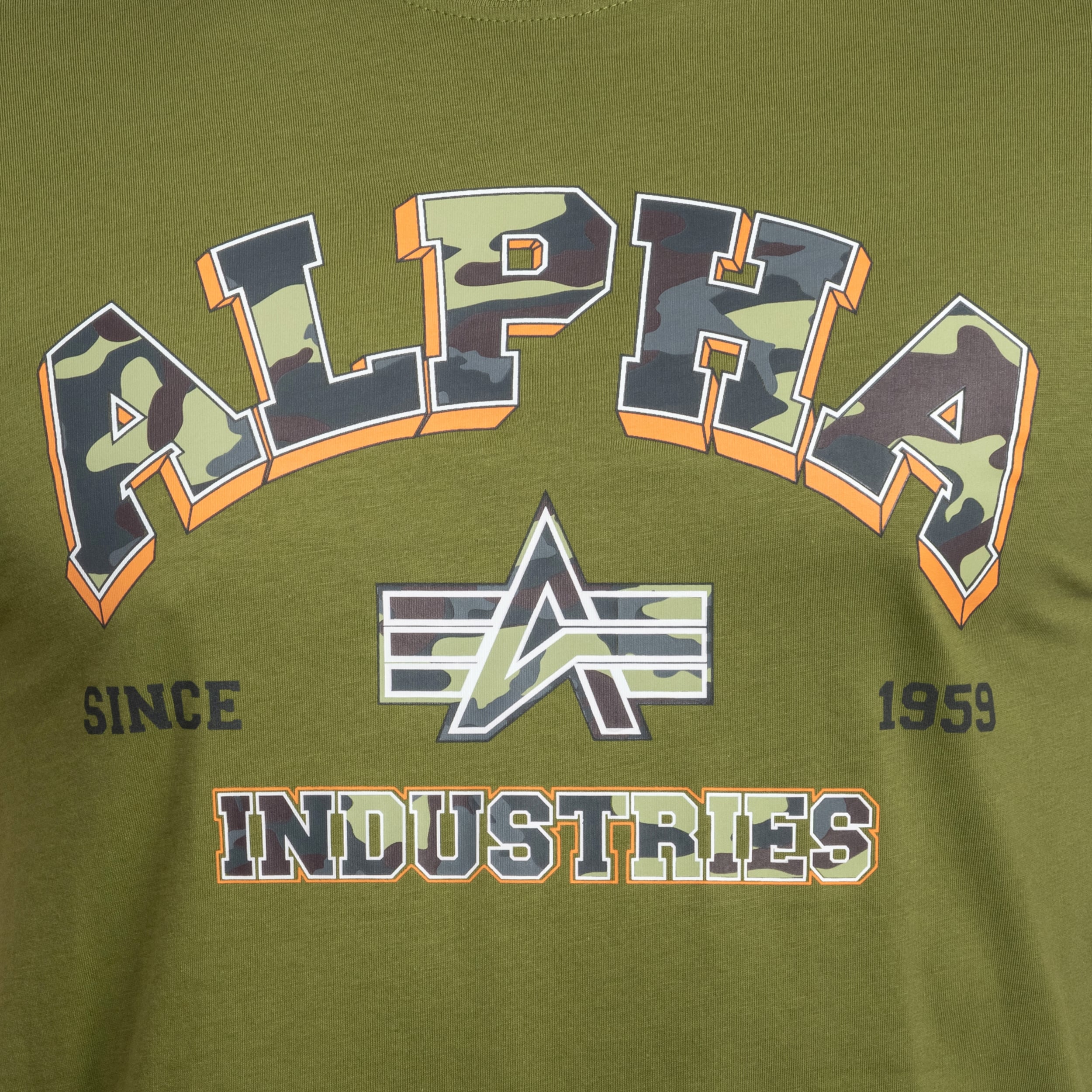 T-shirt College Camo Alpha Industries - Moss Green