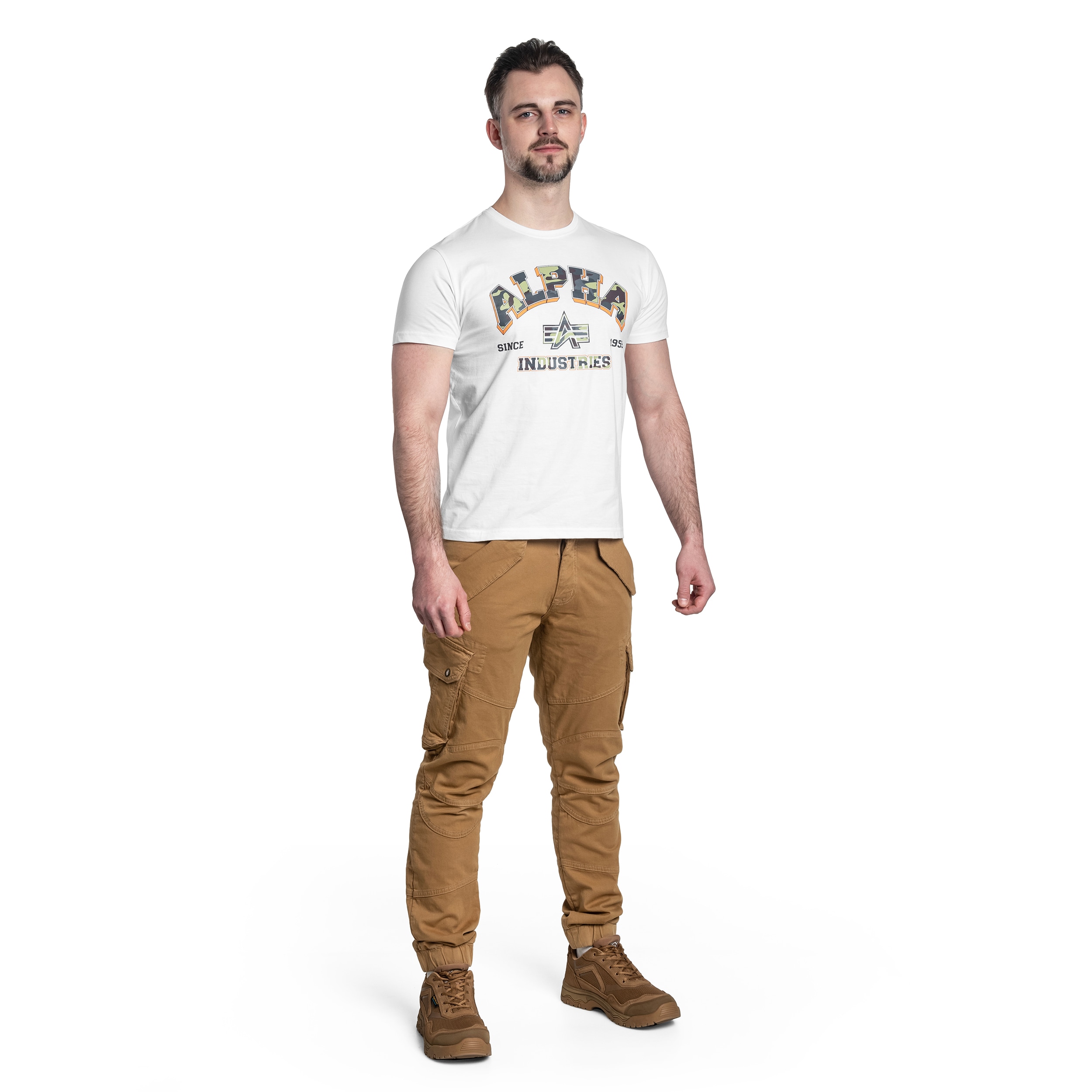 T-shirt College Camo Alpha Industries - White