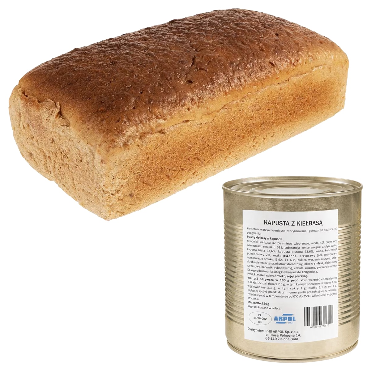 Pain de seigle 700 g + choucroute à la saucisse 850 g - set Arpol