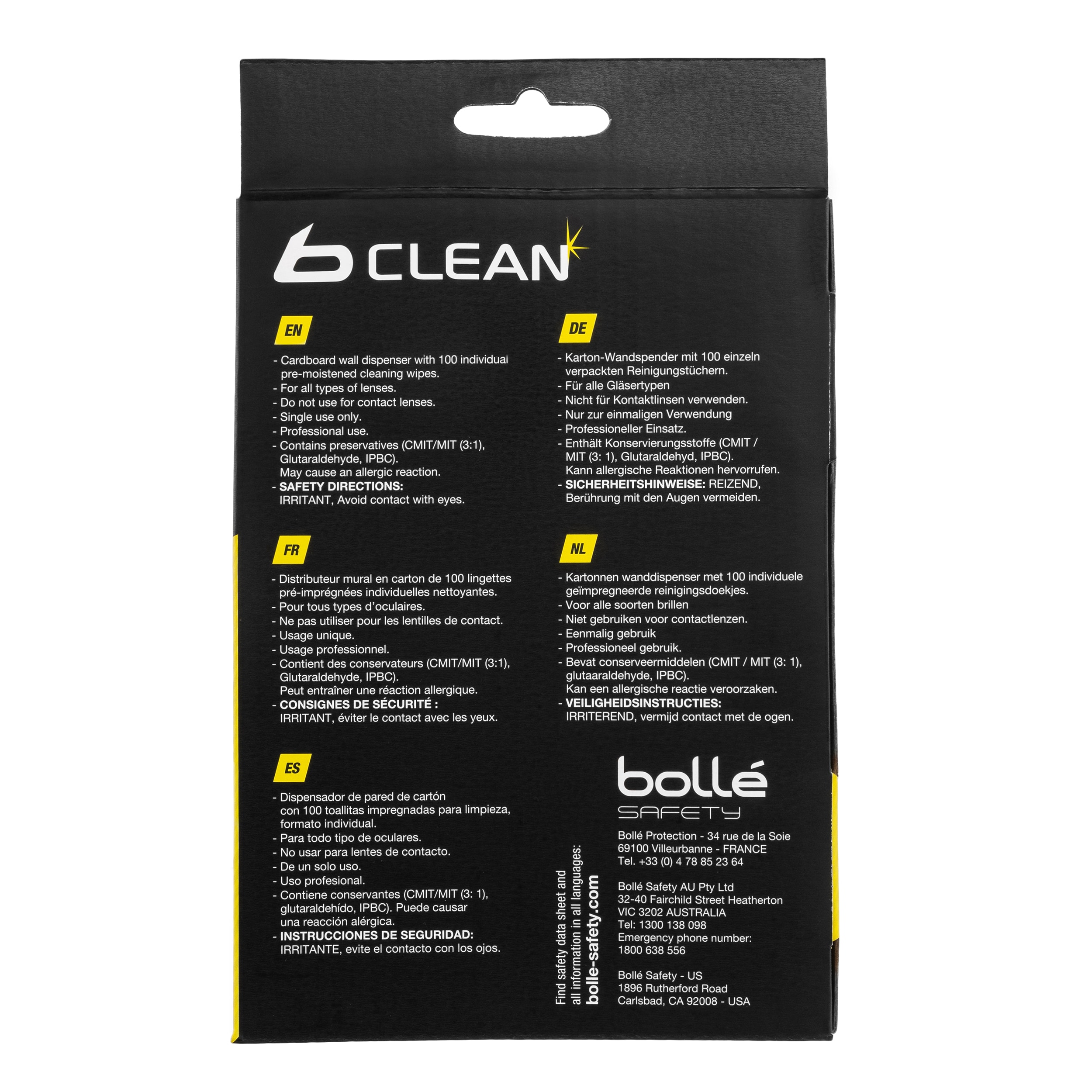 Lingettes pour le nottoyage de l'optique  10 pcs. B-Clean 