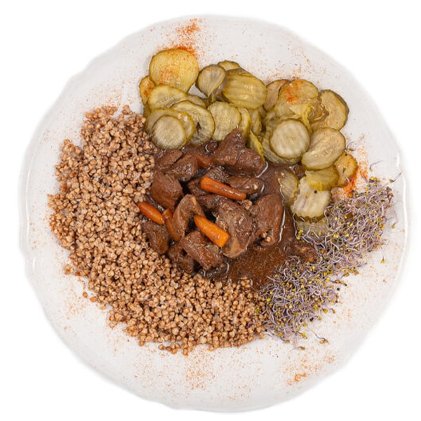 Aliments en conserve - Chevreuil au vin et champignons 300 g Moya Pucha Dziki Dzik 