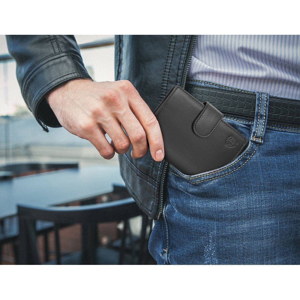 Portefeuille Smart RFID Block pour cartes et monnaie Koruma - noir