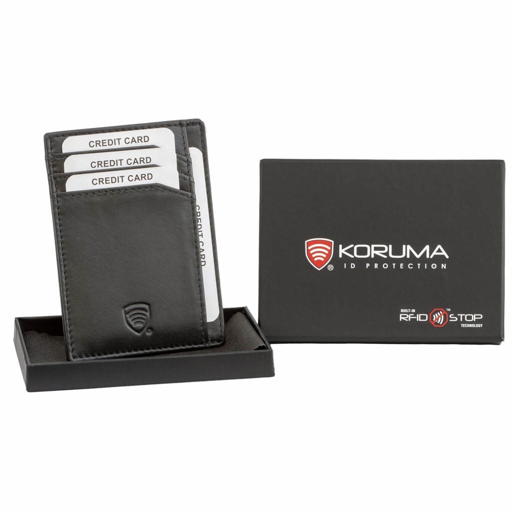 Étui de protection en cuir pour carte de paiement RFID Koruma