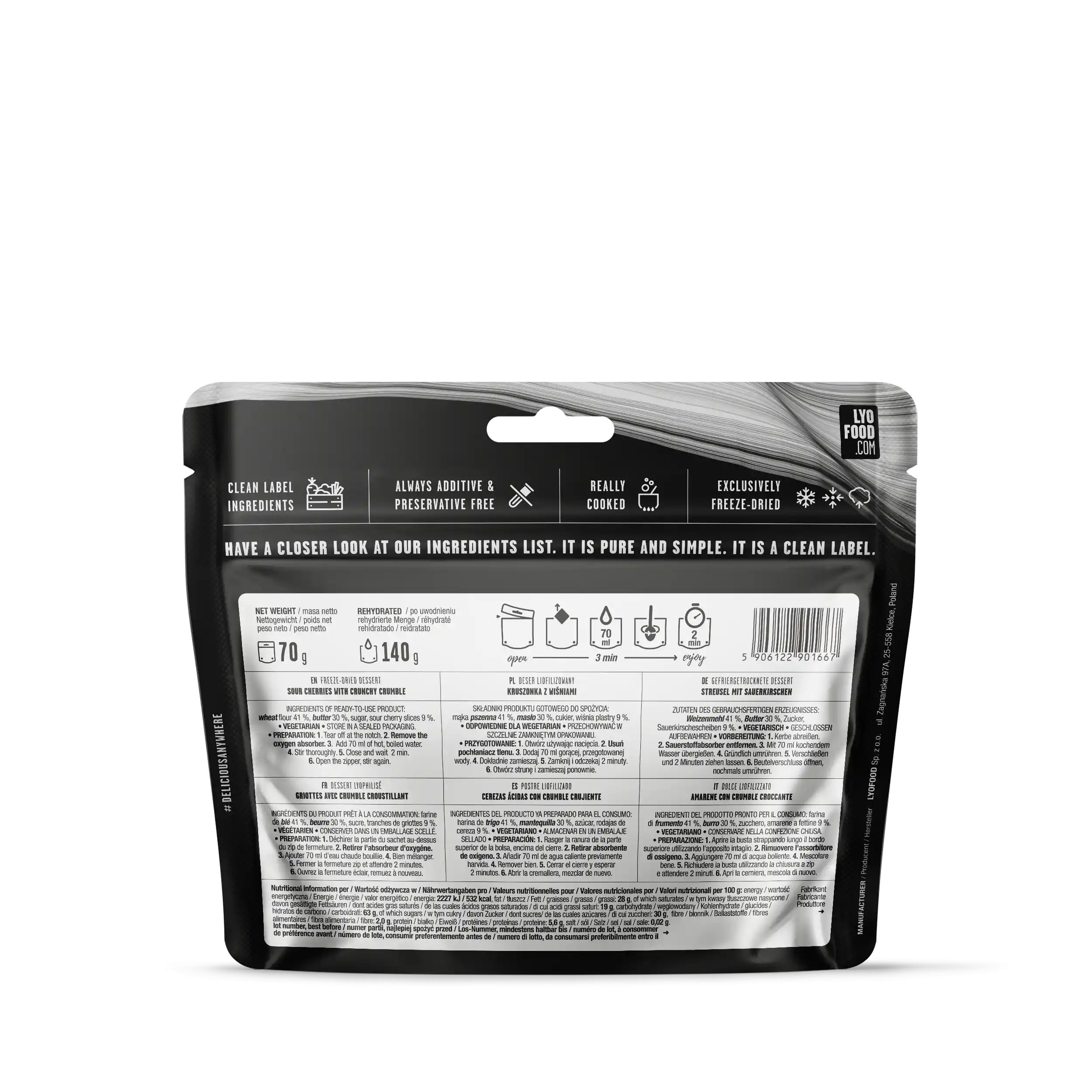 Aliments lyophilisés Paquet alimentaire de 14 jours LYOFOOD