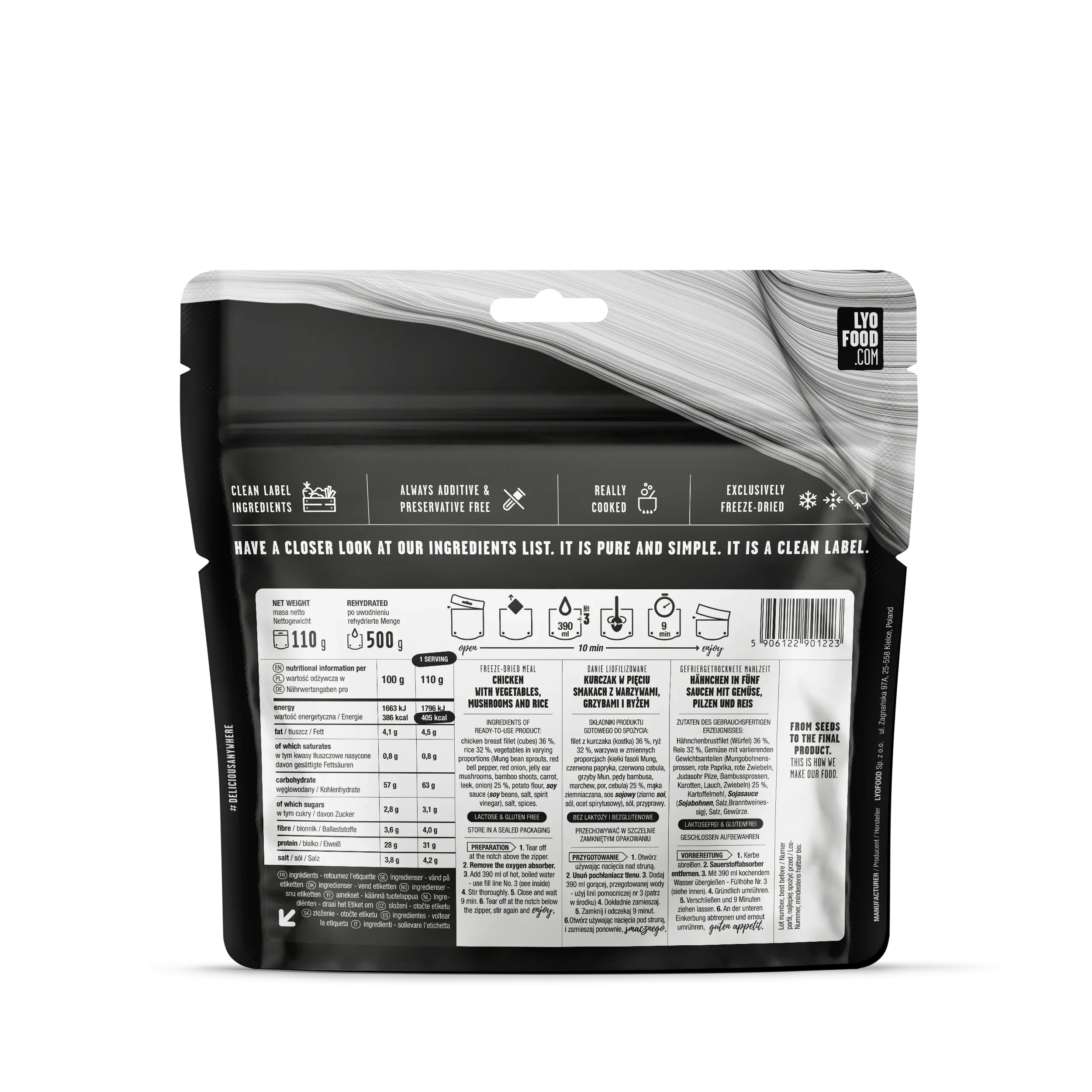 Aliments lyophilisés Paquet alimentaire de 14 jours LYOFOOD