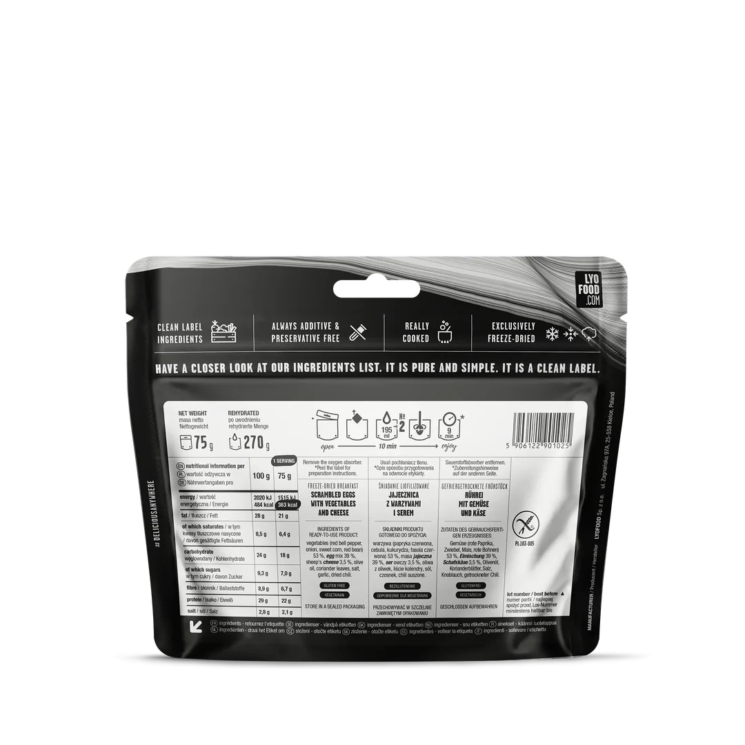 Aliments lyophilisés Paquet alimentaire de 14 jours - végétarien LYOFOOD