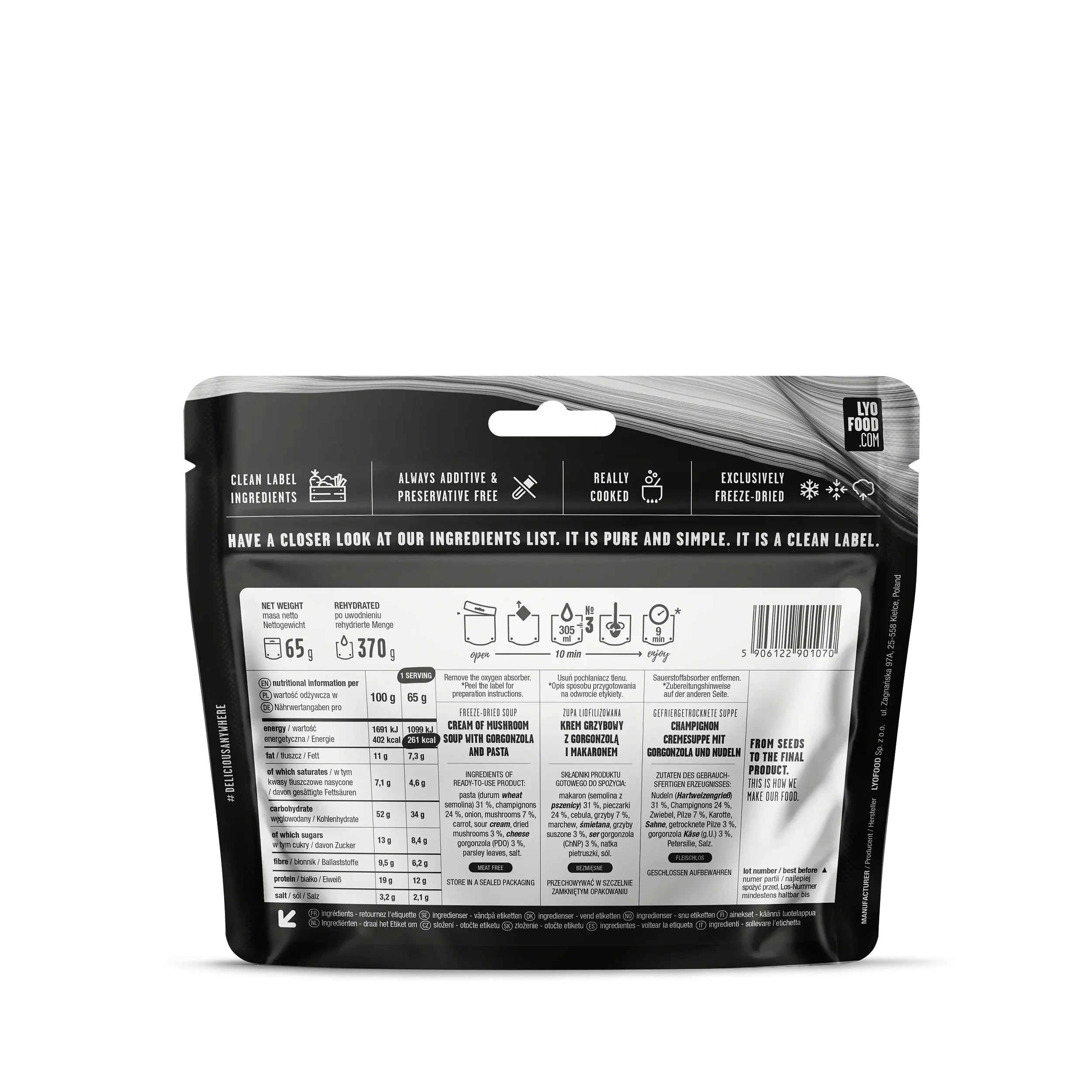 Aliments lyophilisés Paquet alimentaire de 14 jours - végétarien LYOFOOD