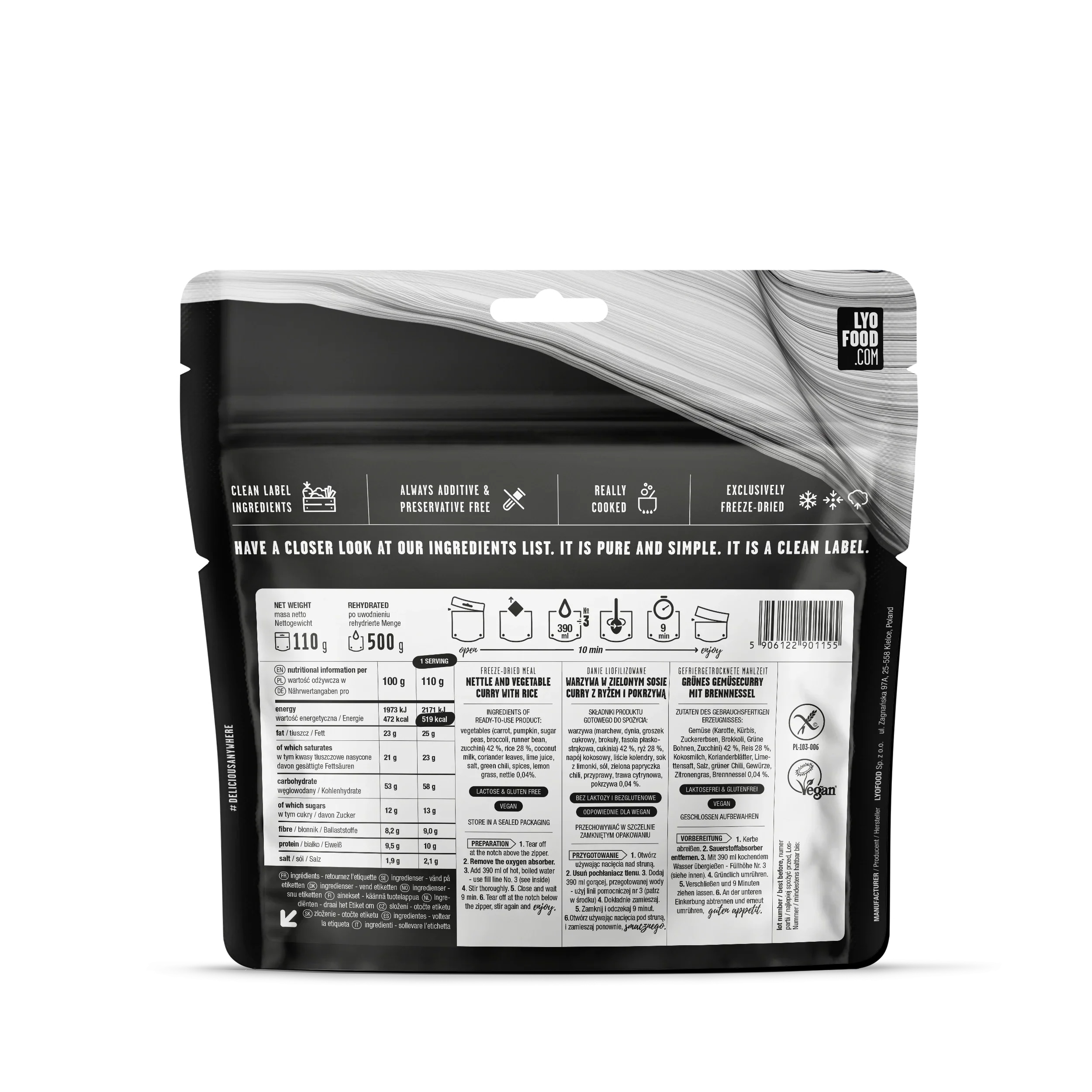 Aliments lyophilisés Paquet alimentaire de 14 jours - végétarien LYOFOOD