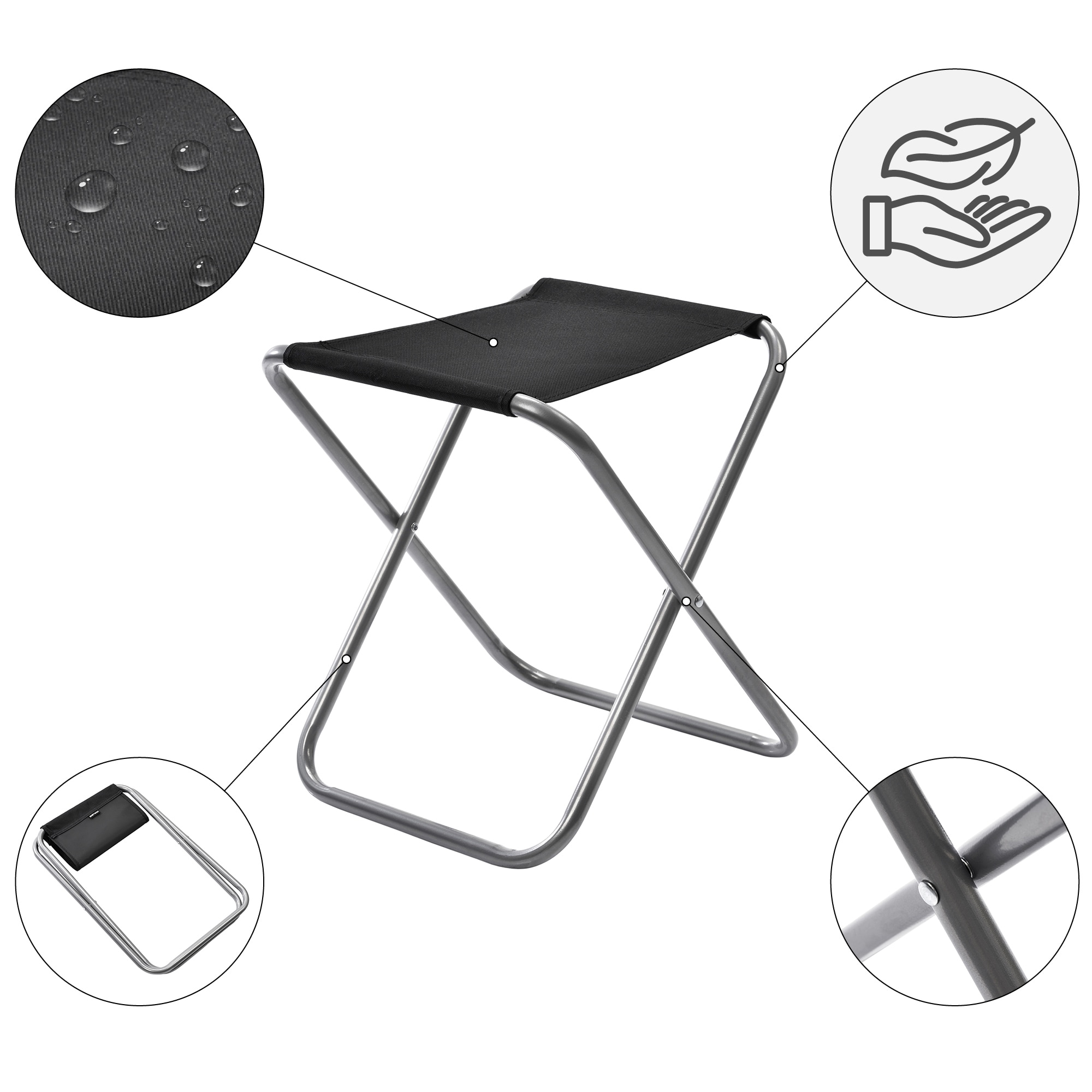 Tabouret pliable Rest Meteor - Black 