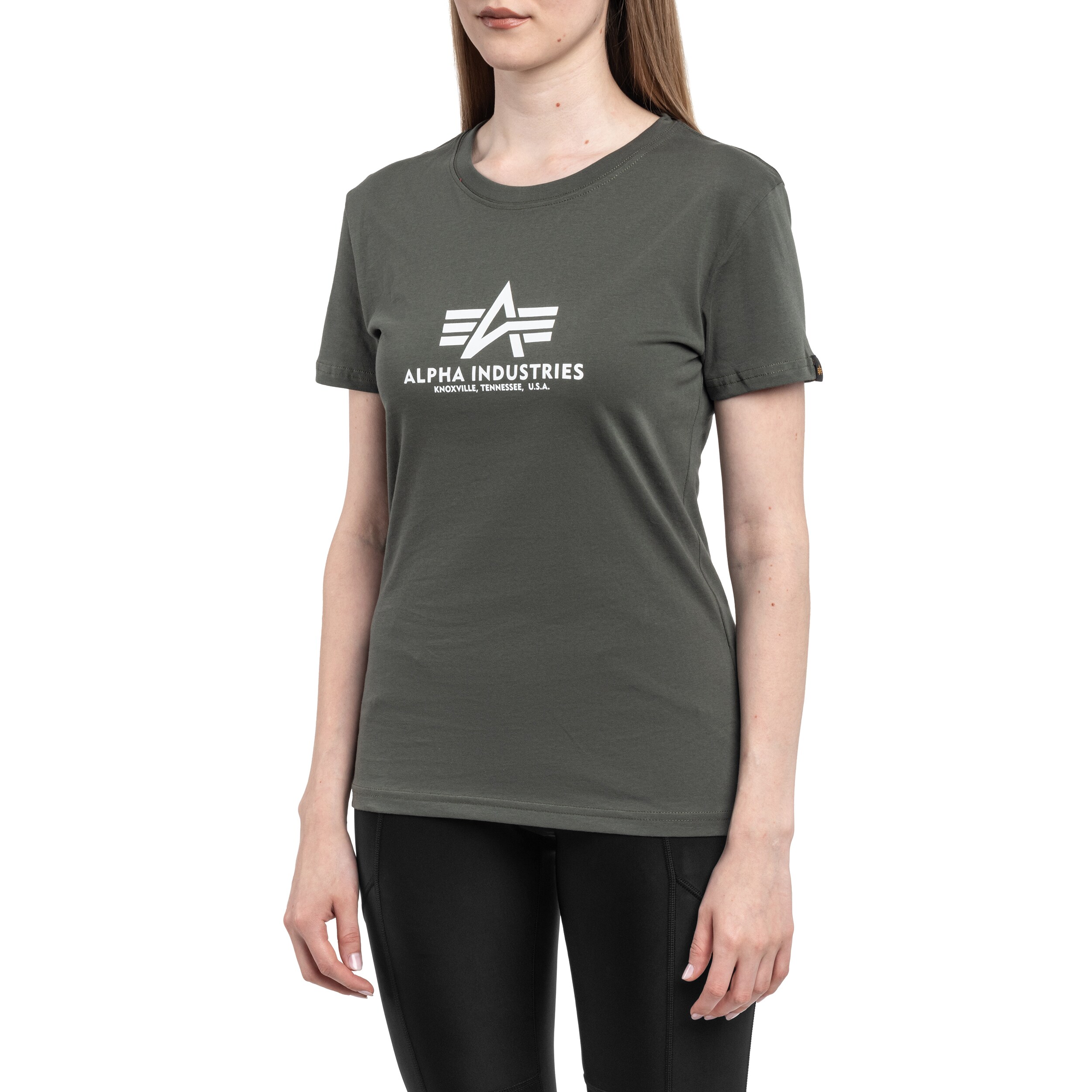 T-shirt femme New Basic Alpha Industries - Dark Olive 