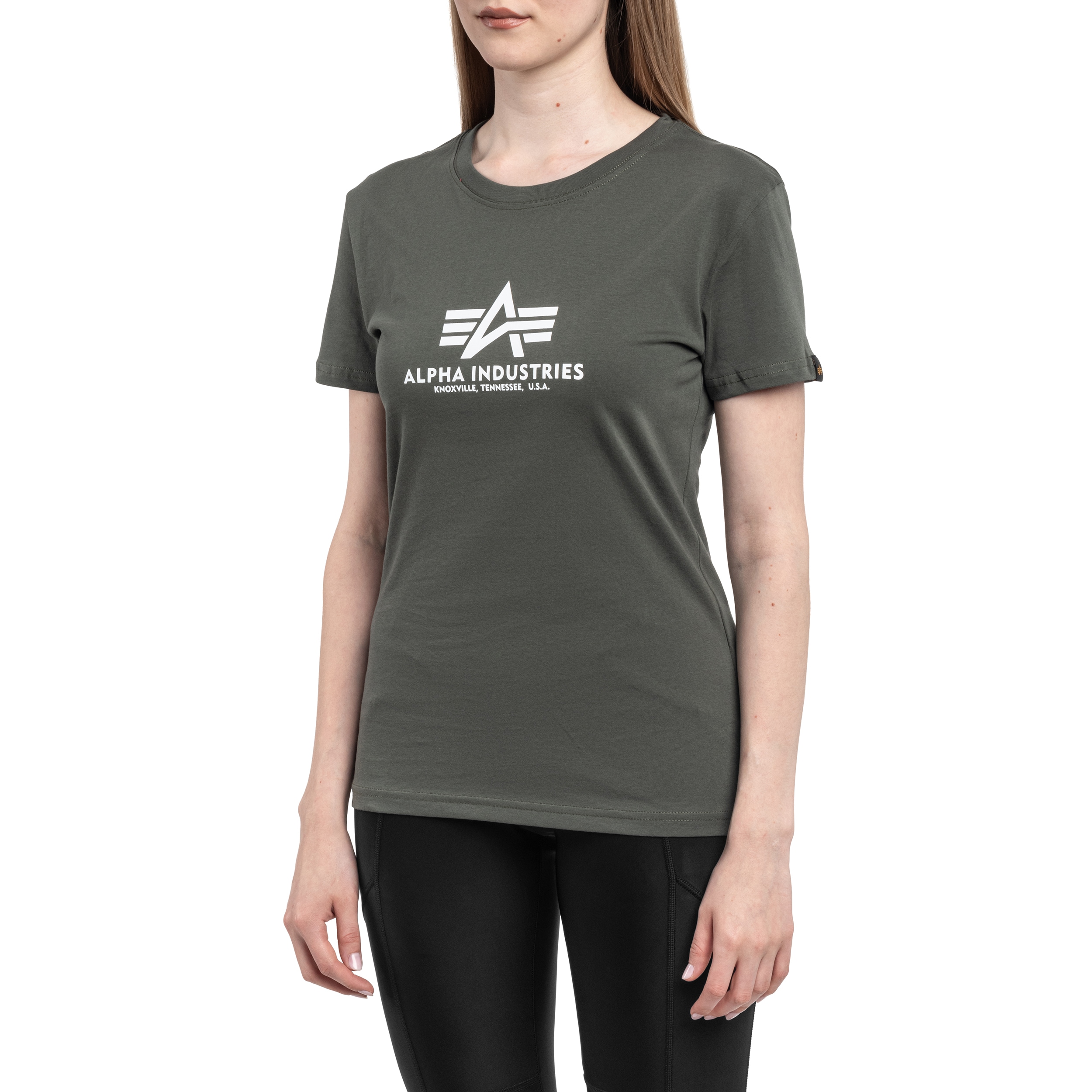 T-shirt femme New Basic Alpha Industries - Dark Olive