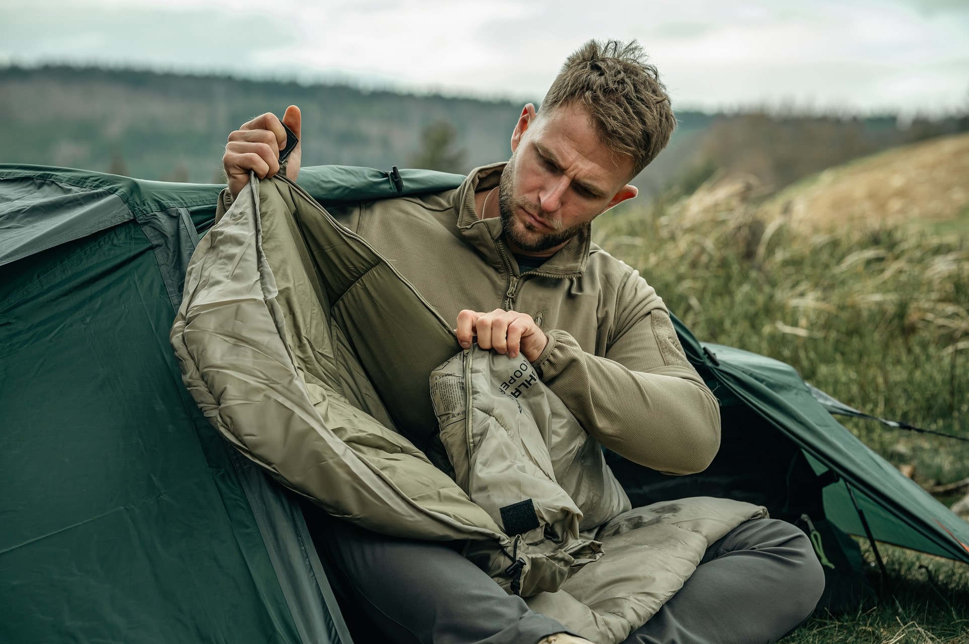 Sac de couchage Forces Trooper 250 Highlander - Ranger Green - droite