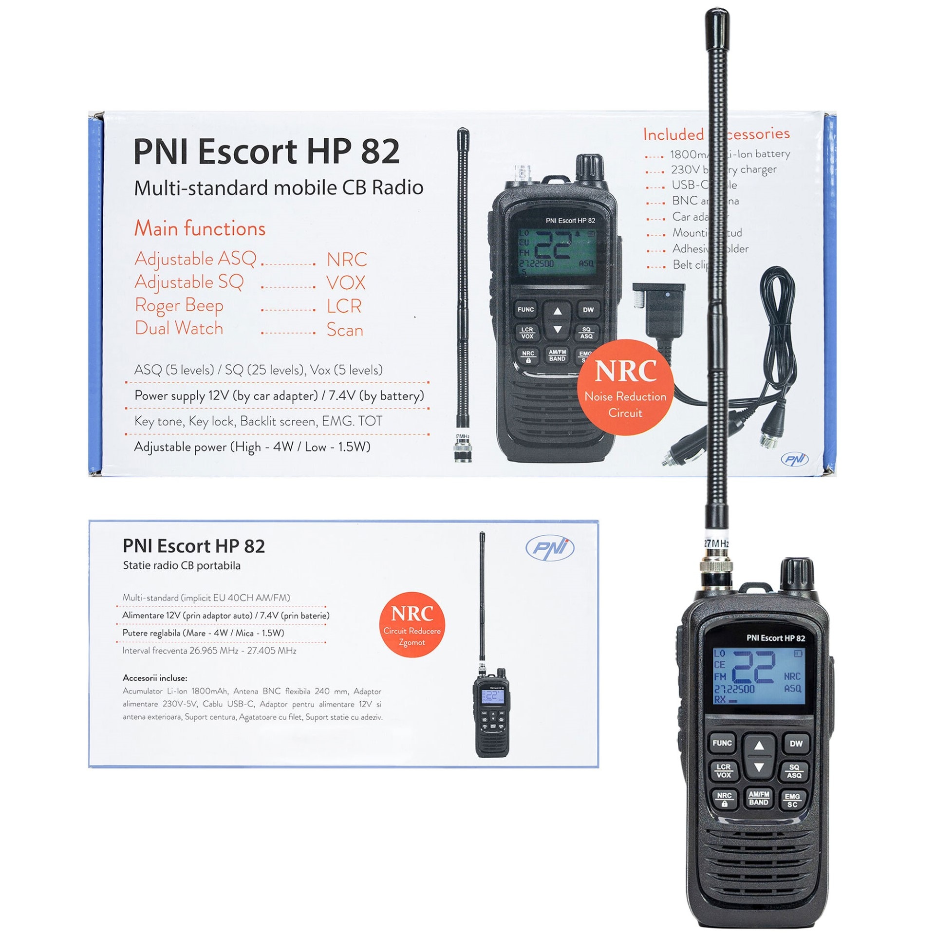 CB radio portable Escort HP 82 PNI