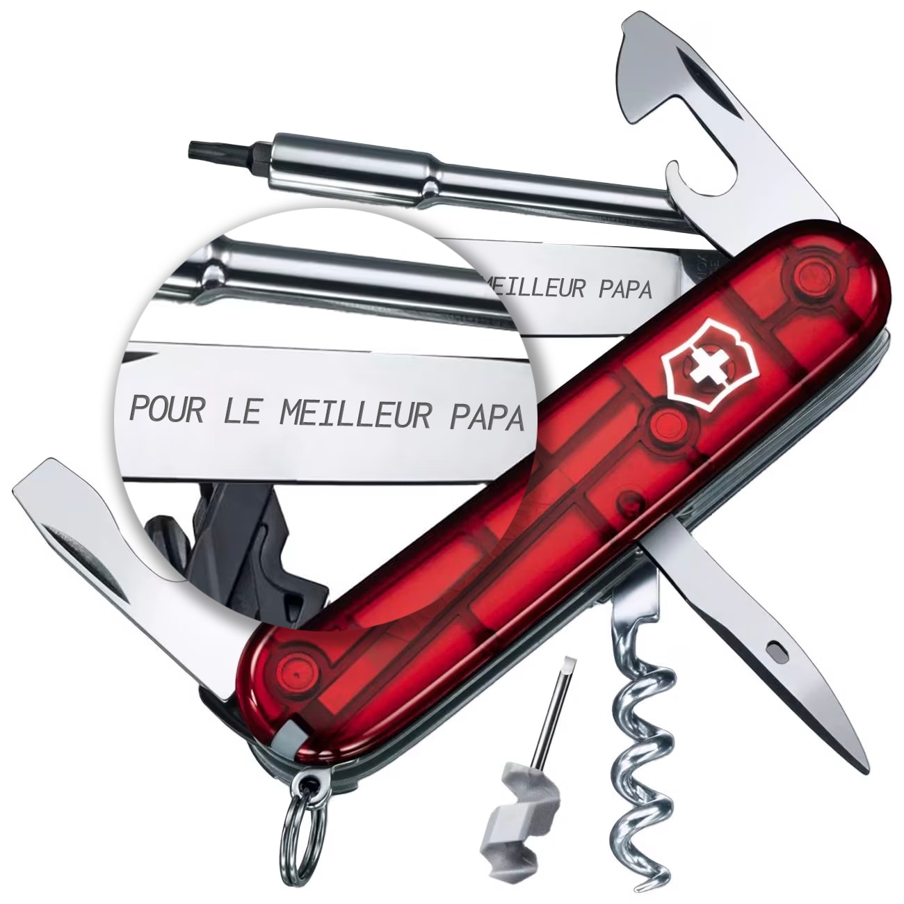 Couteau de poche Cyber Tool S Victorinox - Transparent Red