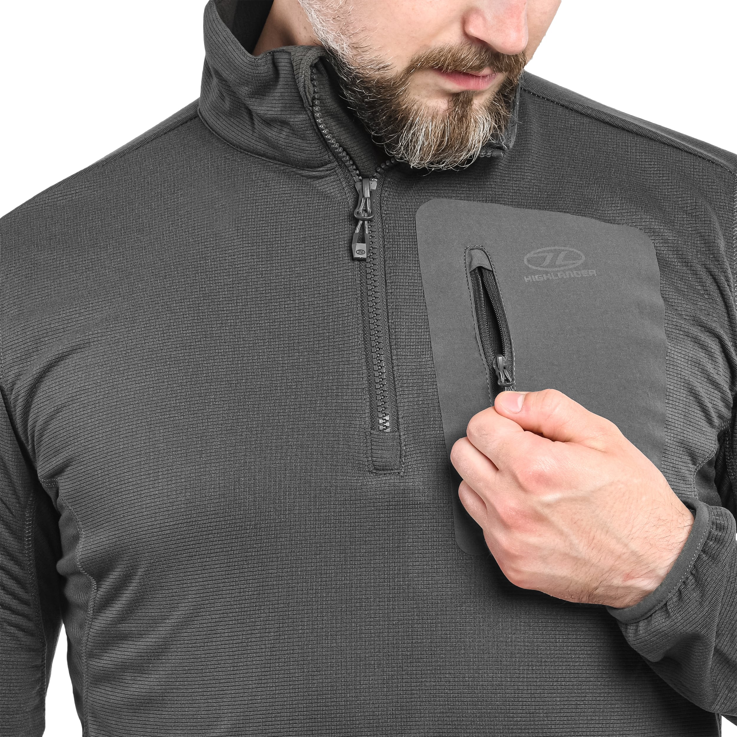 Polaire Outdoor Hirta Grid Fleece Highlander - Dark Grey