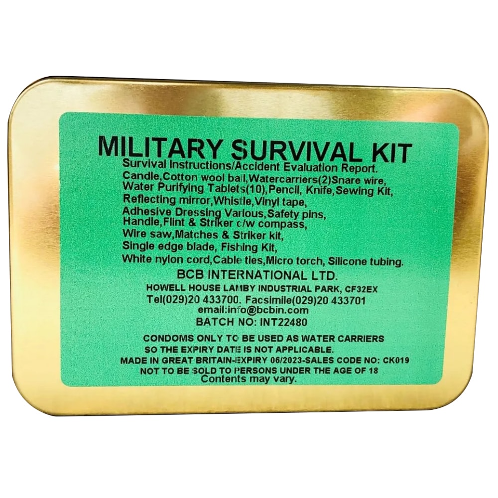 Kit de survie Military Survival Tin BCB 