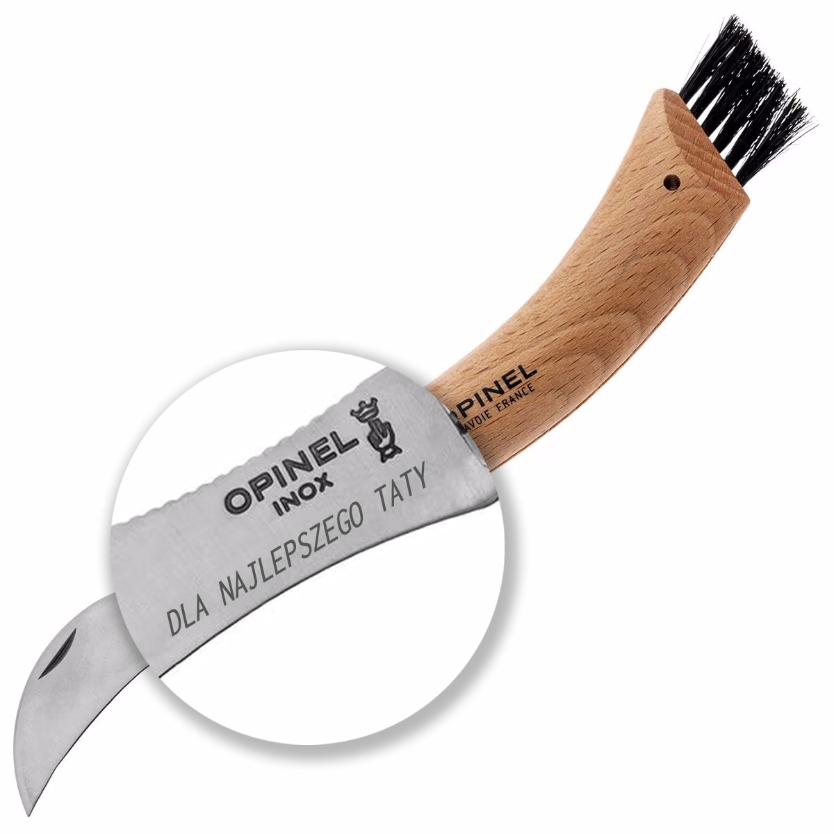 Couteau pliable pour cueillette de champignons No.8 Mushroom Opinel