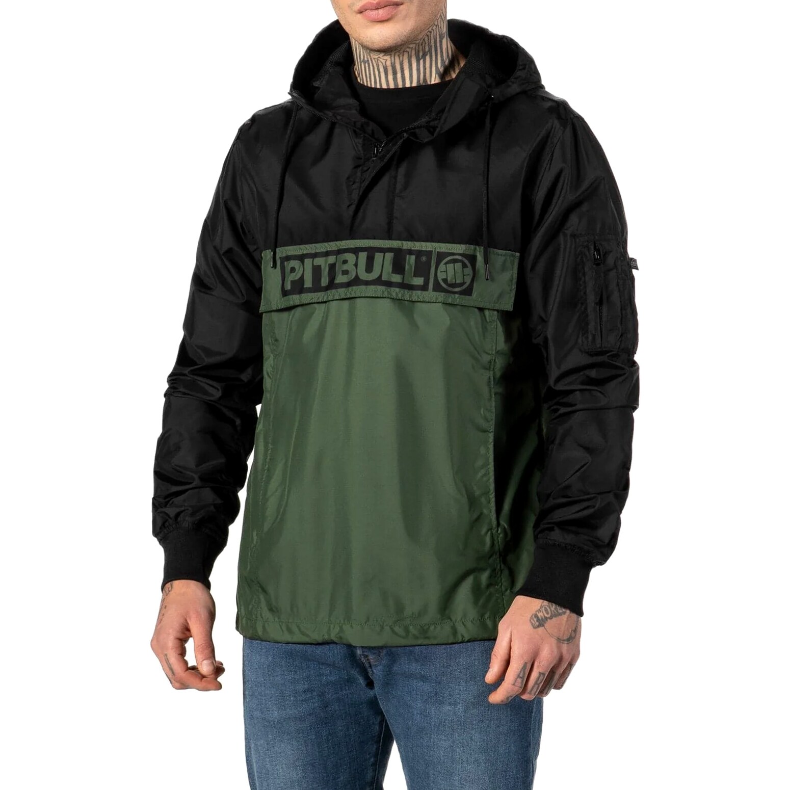 Veste Two Color Kangaroo Pitbull - Black/Olive