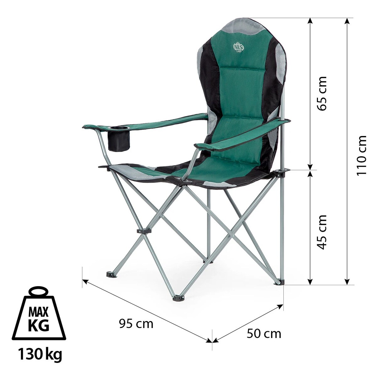 Chaise touristique NC3080 Nils Camp - Green