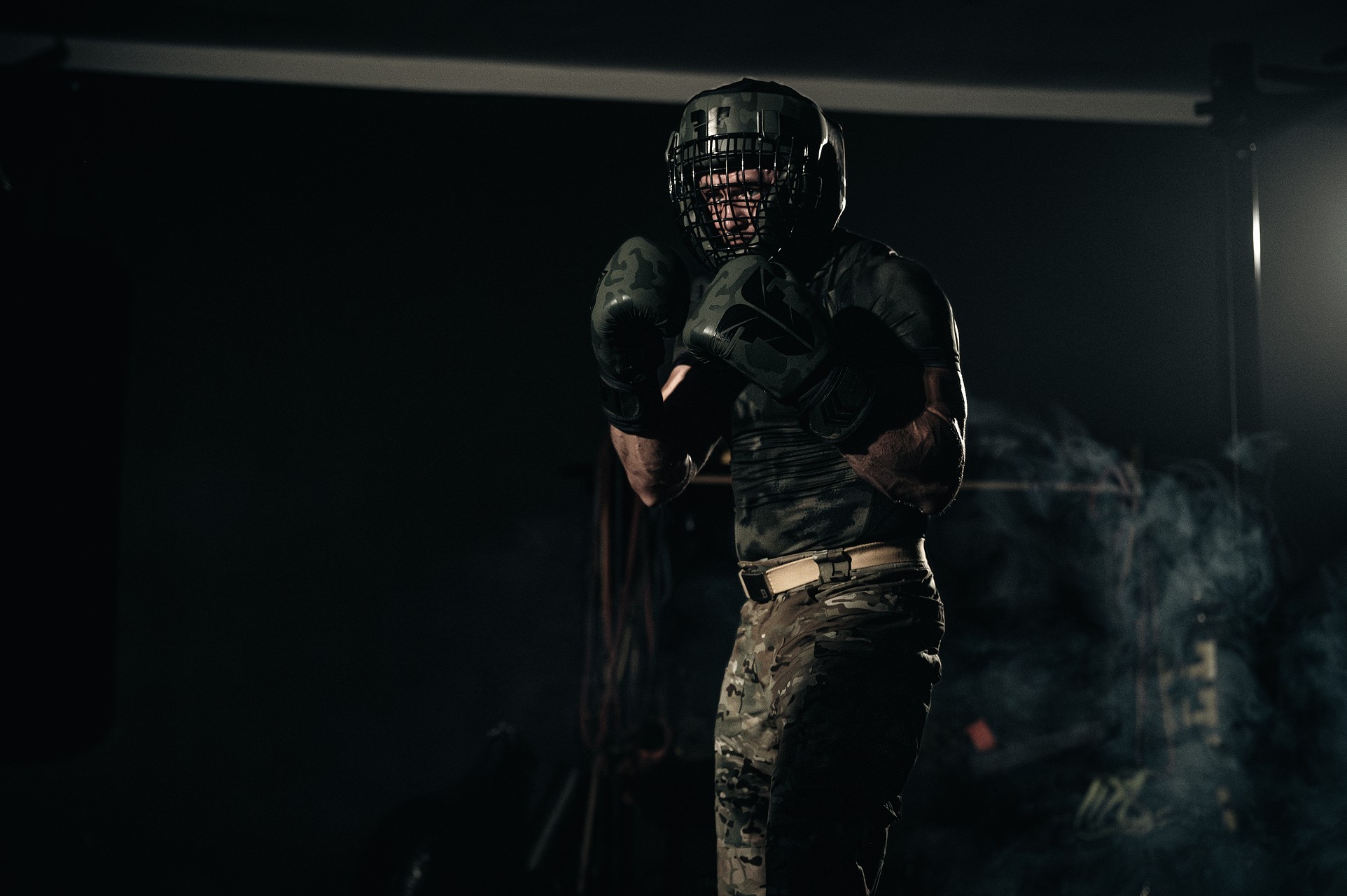 Casque de boxe Shock Head Guard Fighter - Khaki/Camo