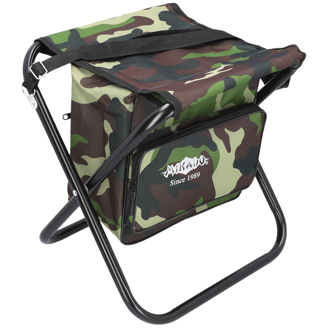 Chaise touristique pliable avec sac (max. 100 kg) Mikado - Camouflage 