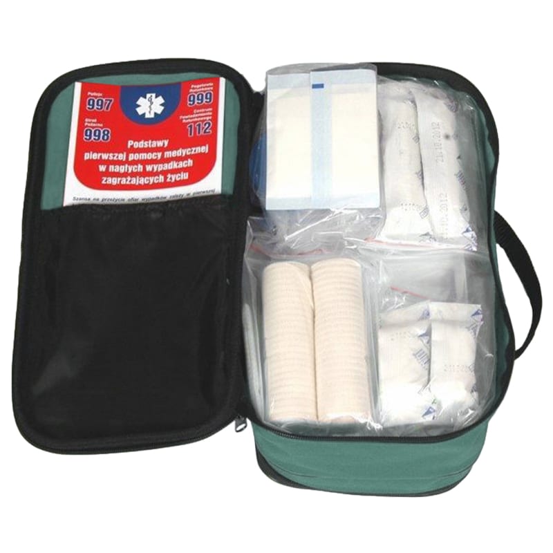 Trousse de premiers secours pour voiture avec équipements IEI - Green