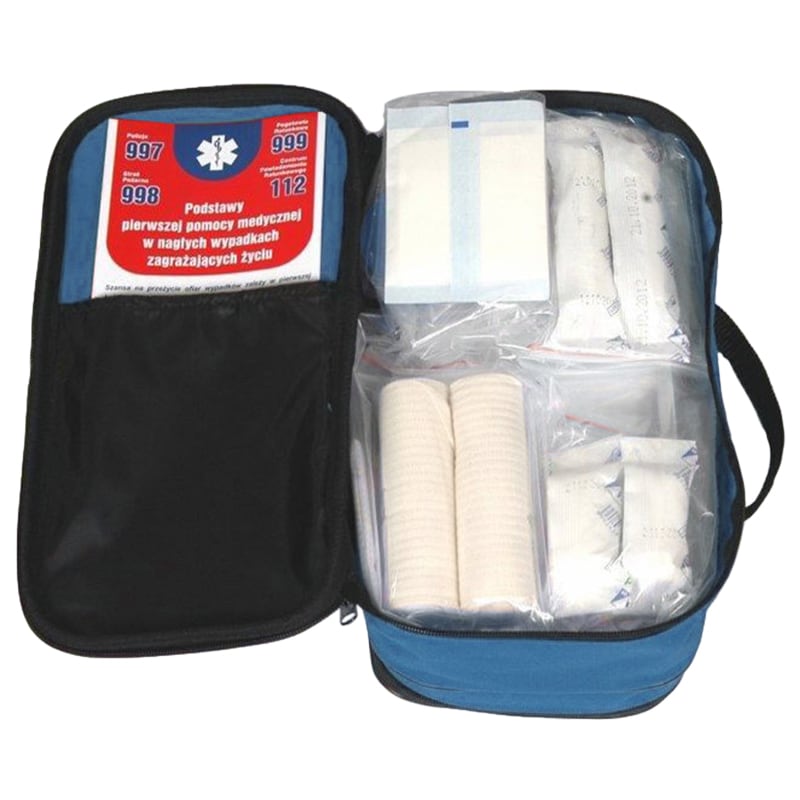 Trousse de premiers secours pour voiture avec équipements IEI - Blue 