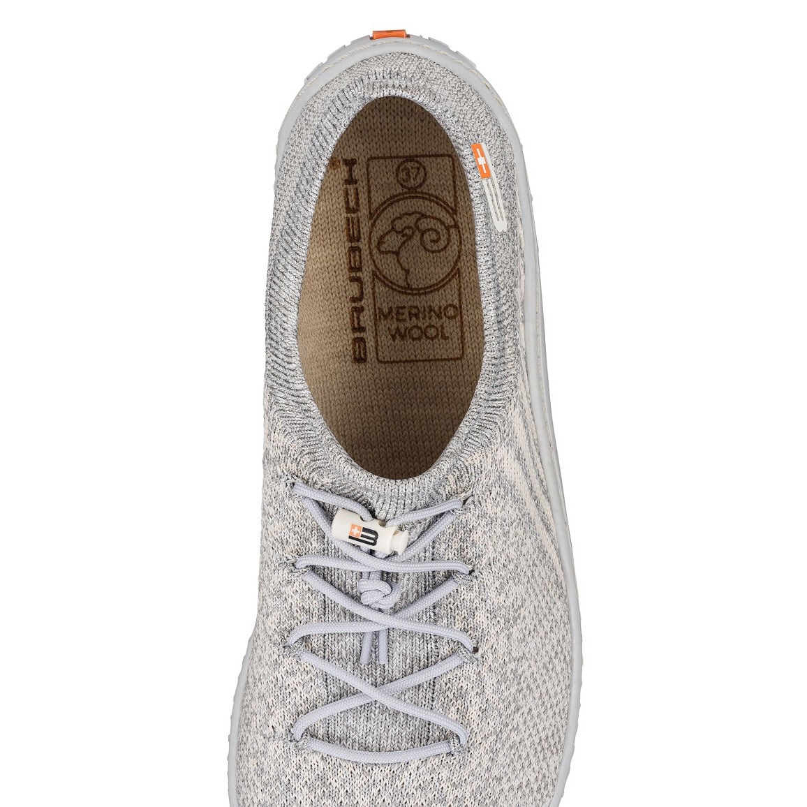 Chaussures pour femmes Barefoot Merino Brubeck - Light Grey/Grey