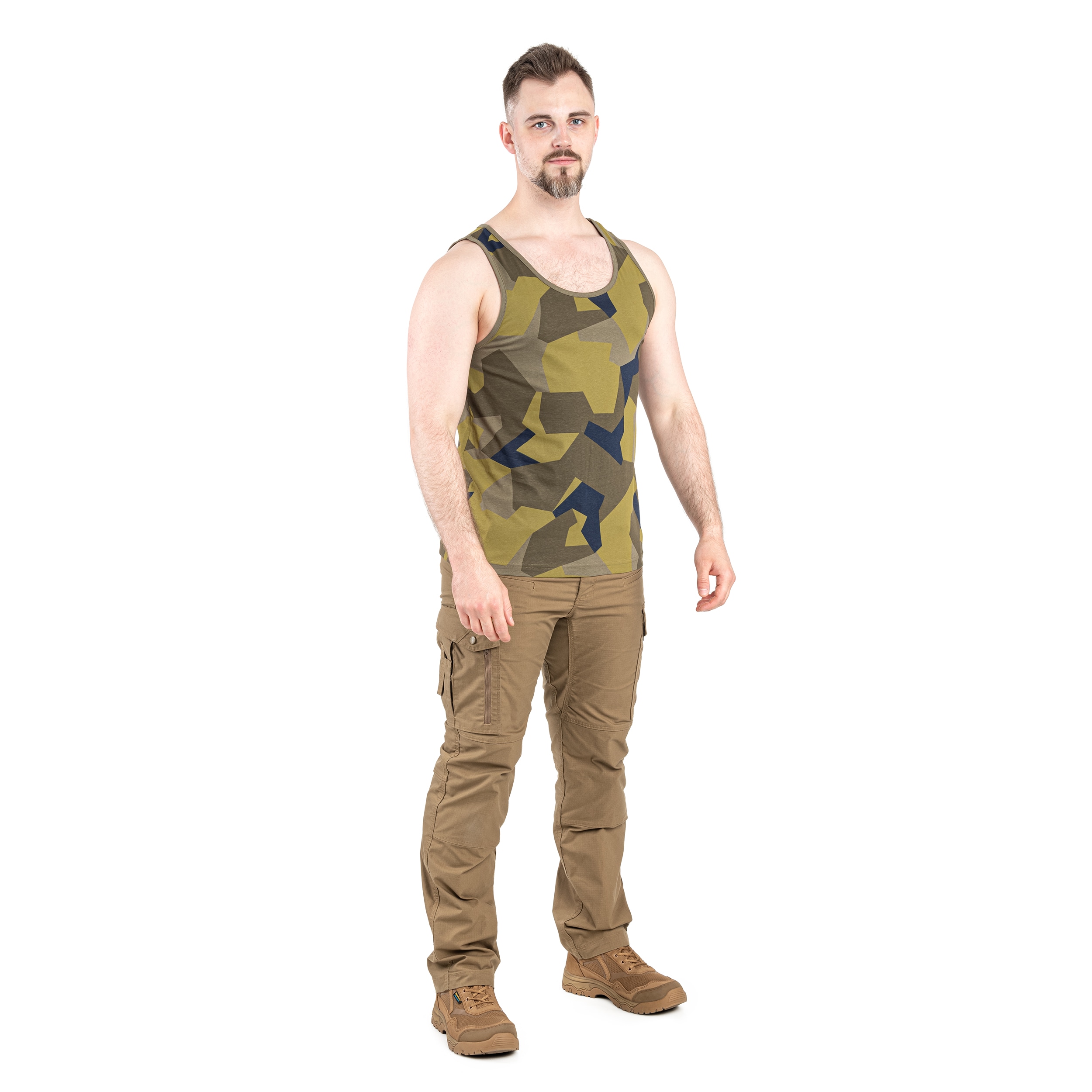 T-shirt Tank Top Brandit - Swedish Camo M90