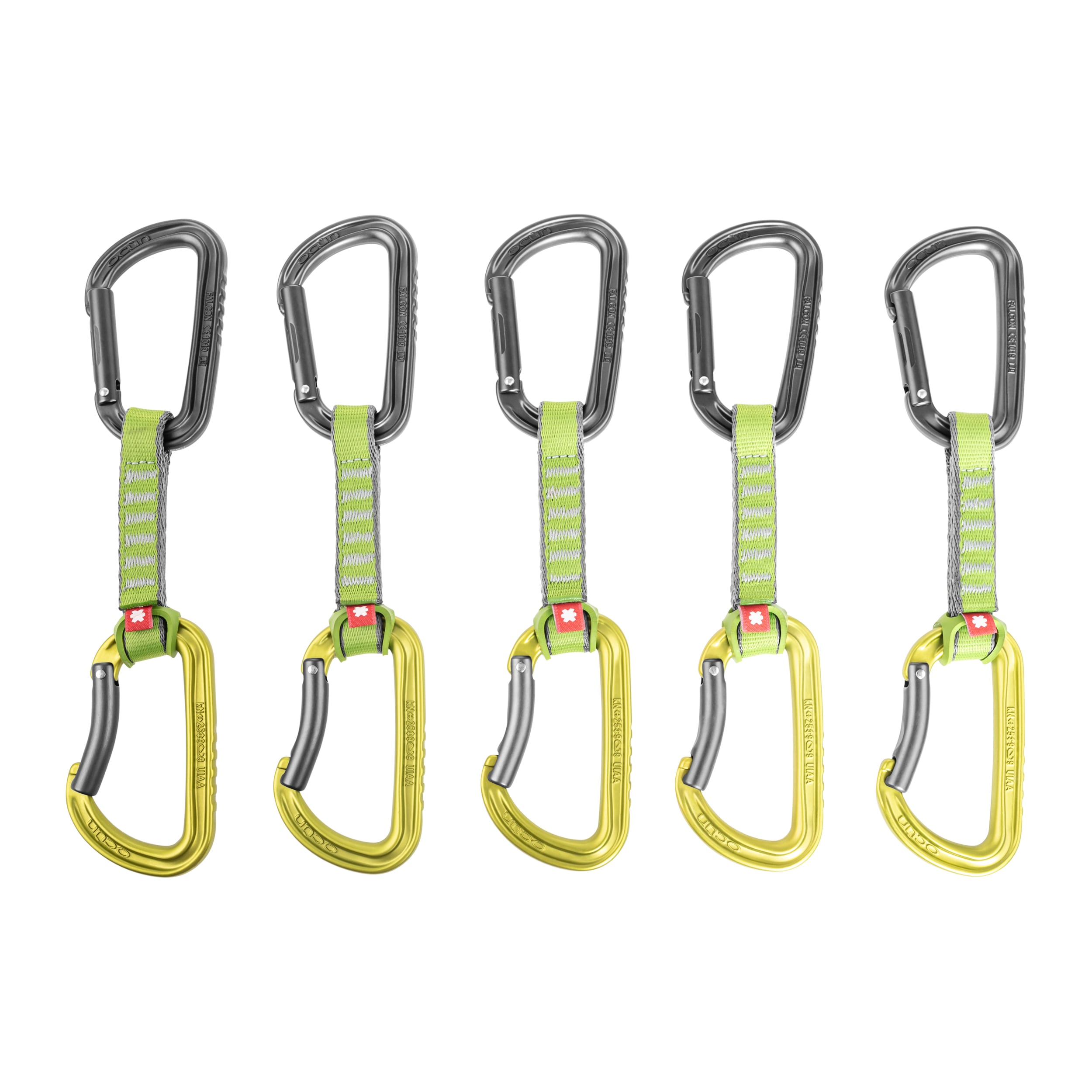 Kit de dégaines d'escalade 5 pcs. Falcon QD Green Ocun