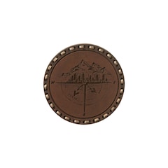 Patch en cuir "Rose des vents" Tigerwood - Brown